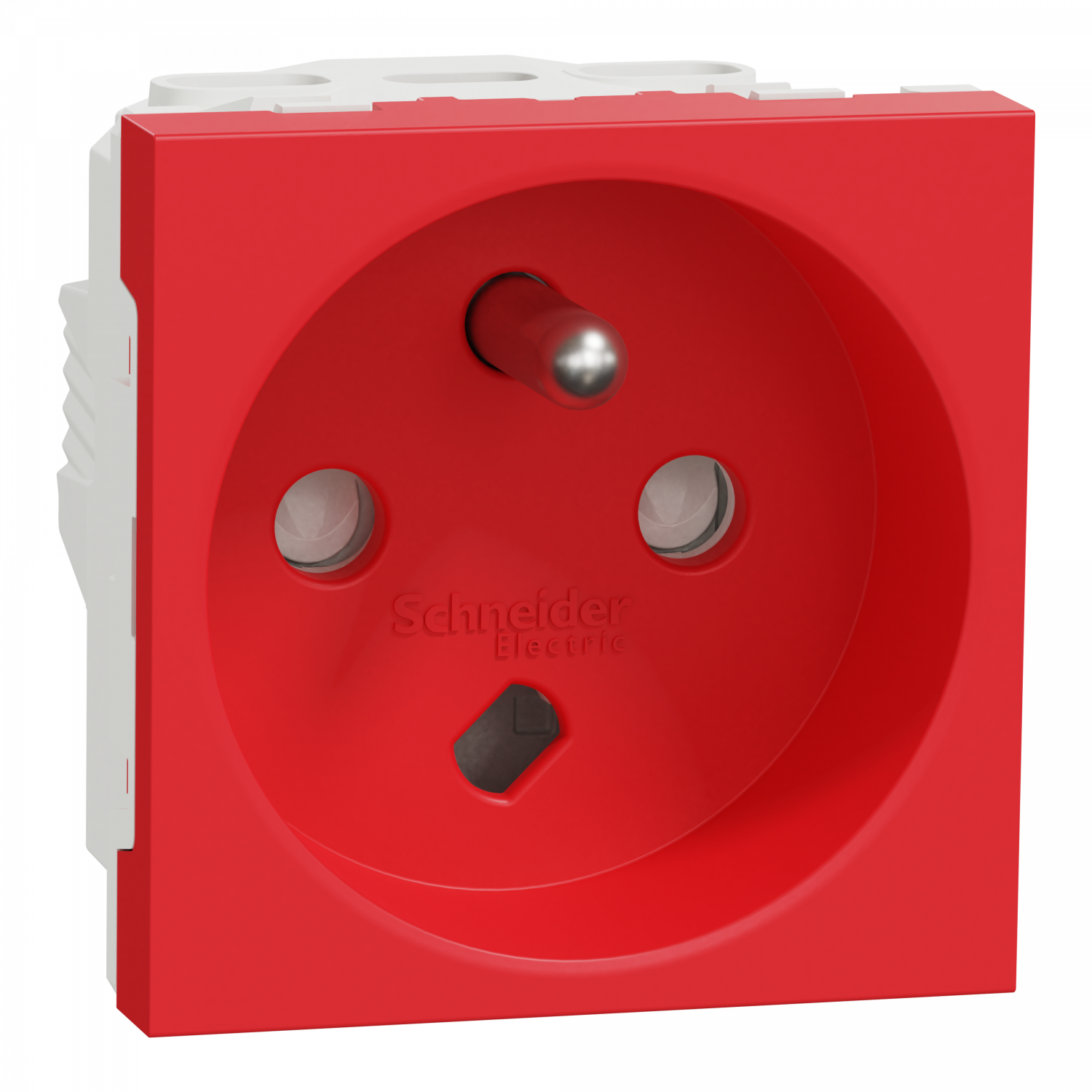 Unica - prise 2P+T - FR - 90° - goul - connex rap - détromp - Rouge - méca seul