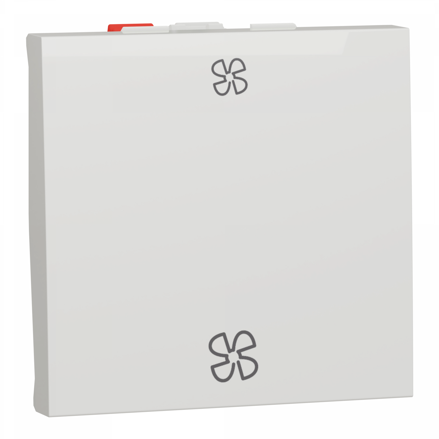 Unica - commande VMC 2 vitesses - 10A - 2 modules - Blanc antiba - méca seul