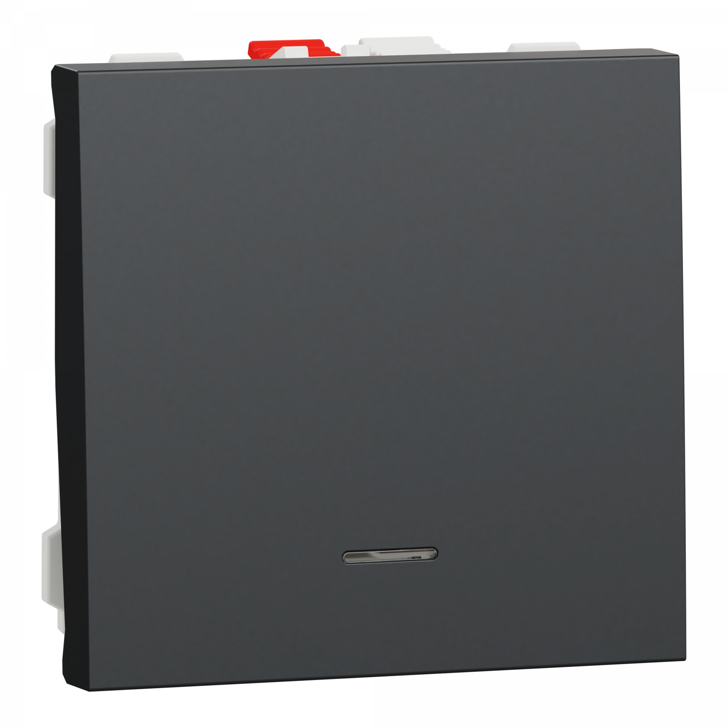 Unica - poussoir lumineux (localisation) - 10A - 2 mod - Anthracite - méca seul