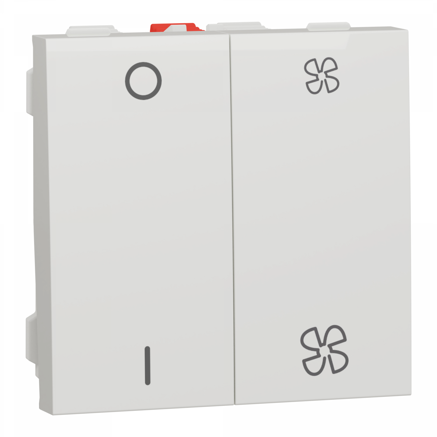 Unica - commande VMC - ON/OFF + 2 vitesses - 10A - 2 mod - Blanc - méca seul