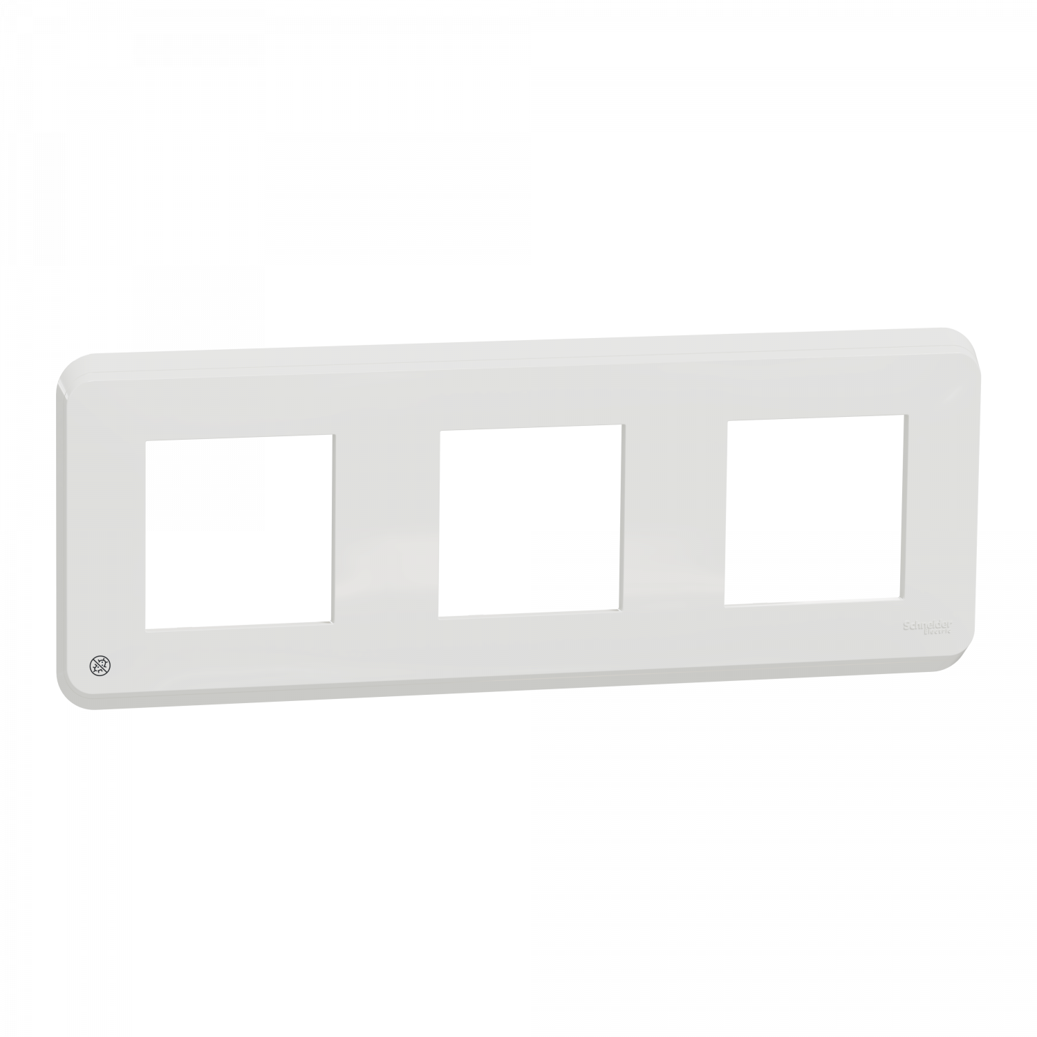 Unica Pro - plaque de finition - Blanc antibactérien - 3 postes