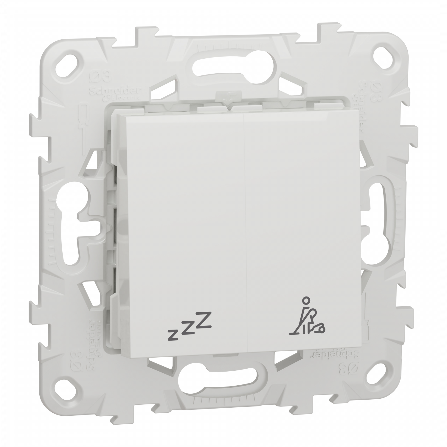 Unica - commande pour indicateur de chambre hôtel - Blanc - mécanisme + support