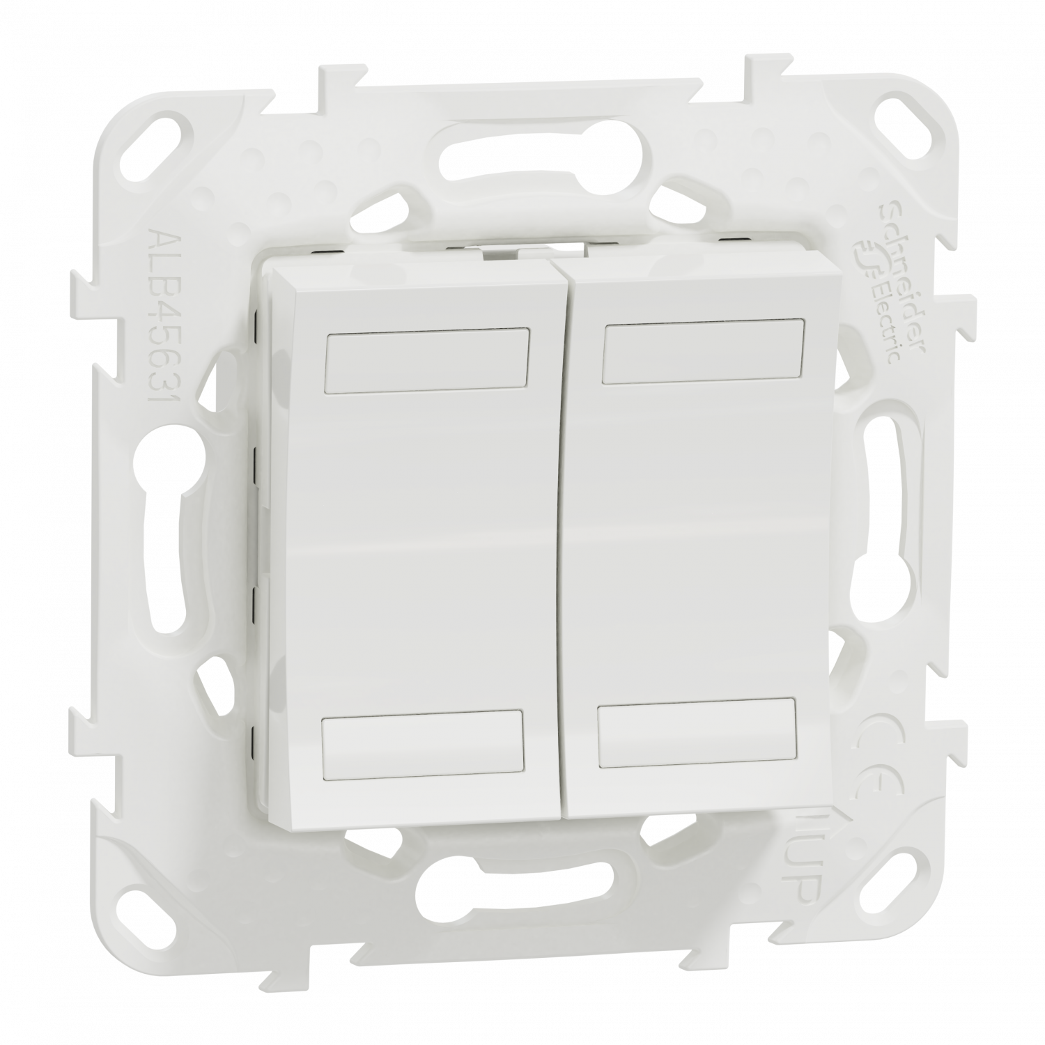 Unica KNX - bouton-poussoir 4 boutons + led - avec support - Blanc