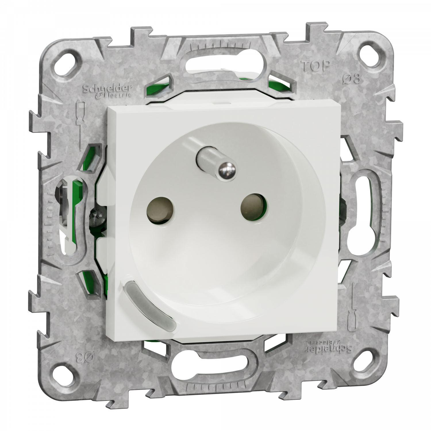 Wiser Unica - Prise 2P+T connectée - 16A  - zigbee - Blanc