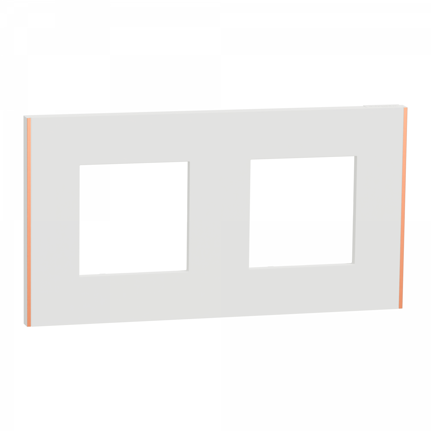 Unica Déco Subtile - Plaque de finition - Blanc liseré cuivre  - 2P horiz vert