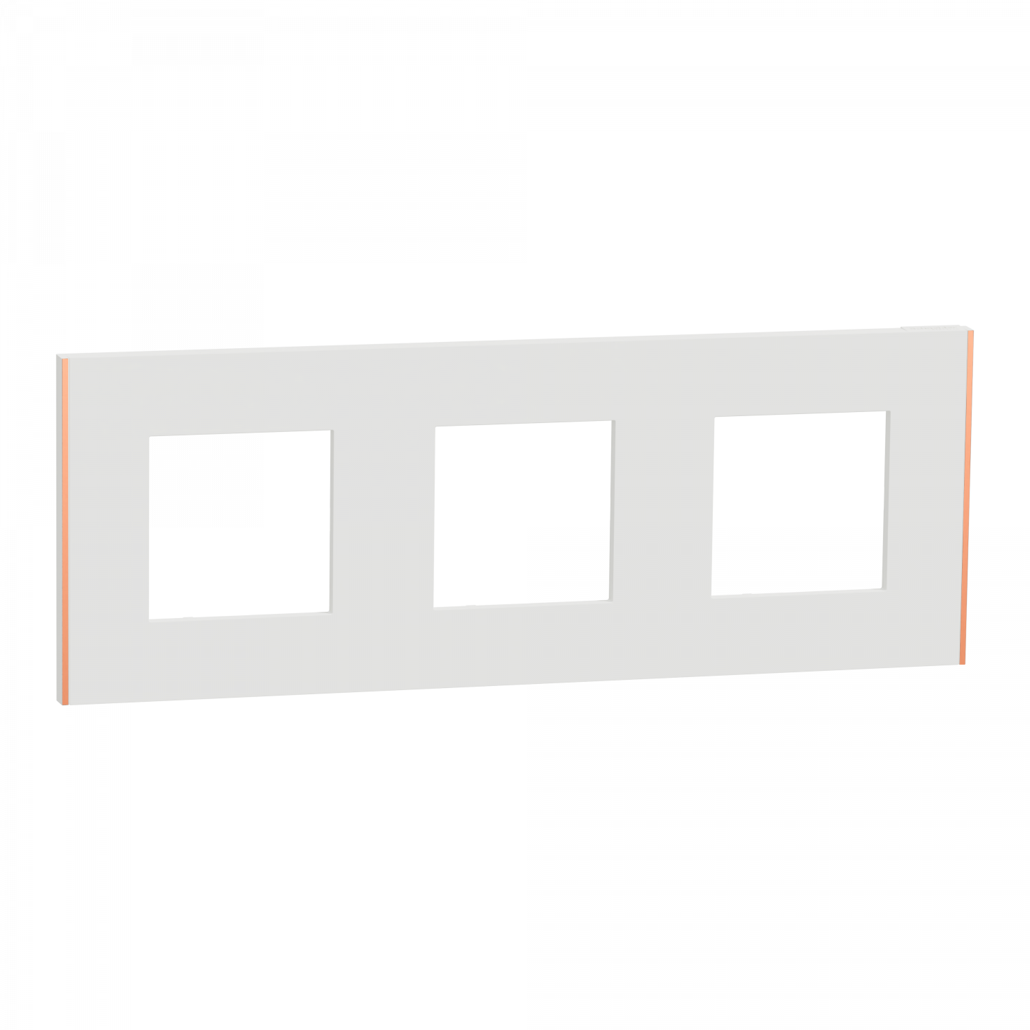 Unica Déco Subtile - Plaque de finition - Blanc liseré cuivre - 3P horiz vert