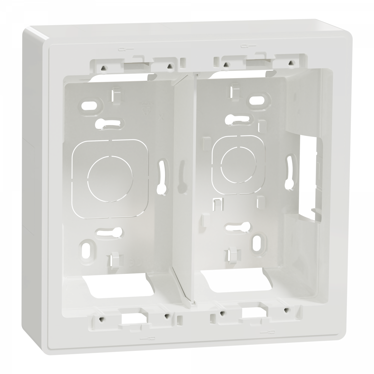 Unica - boîte de concentration saillie - 2 col de 4 mod - Blanc - à compléter