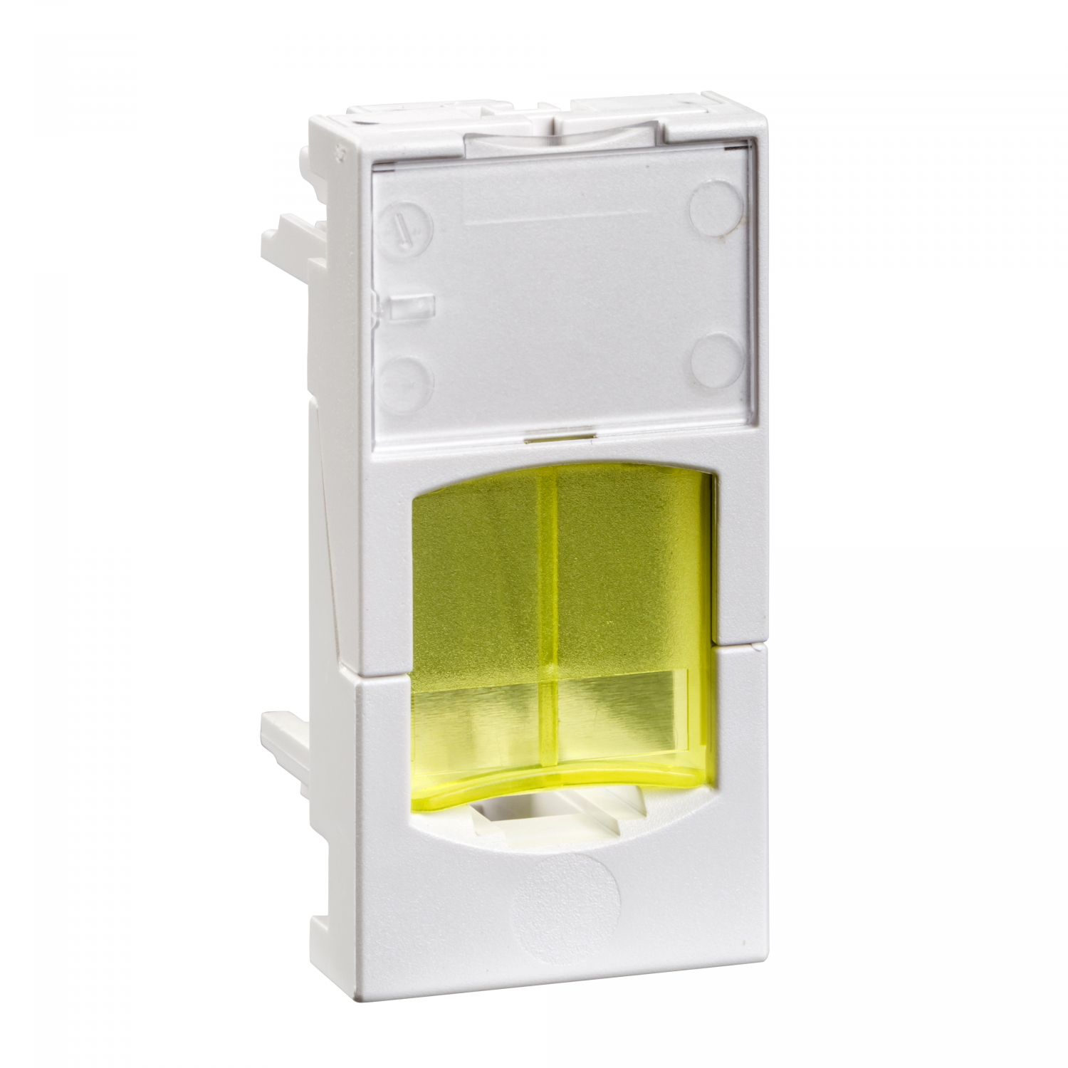 Actassi - support non-adaptable 22,5x45mm blanc polaire - volet jaune