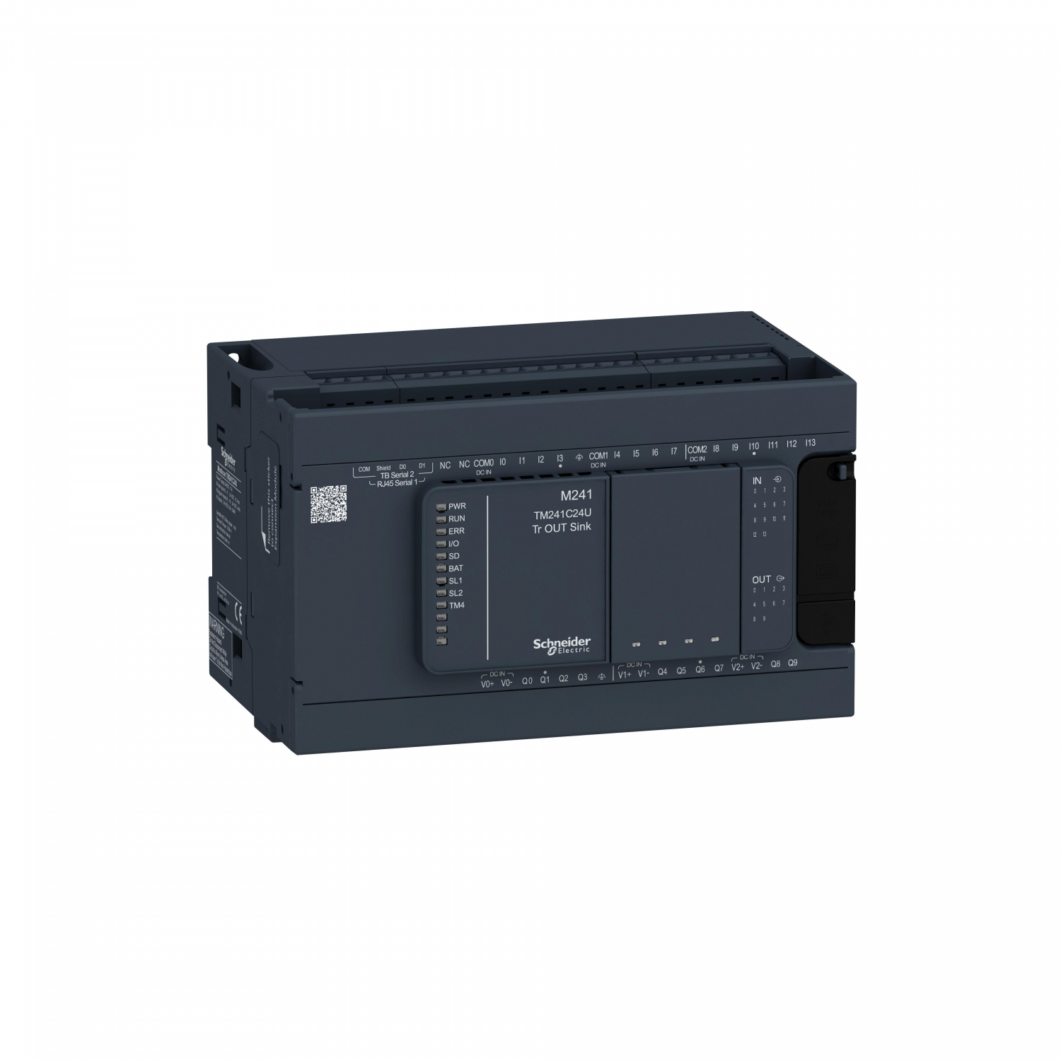 Modicon M241, contrôleur 24E/S NPN, 2 ports série, 24VCC
