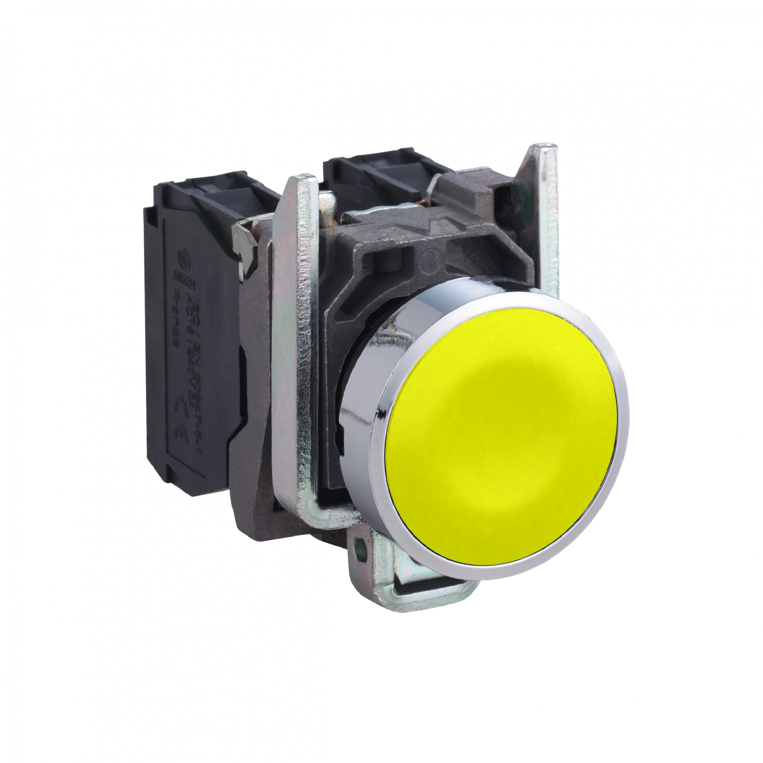 Harmony XB4 - bouton poussoir à impulsion - Ø22 - jaune - 1F - vis étrier