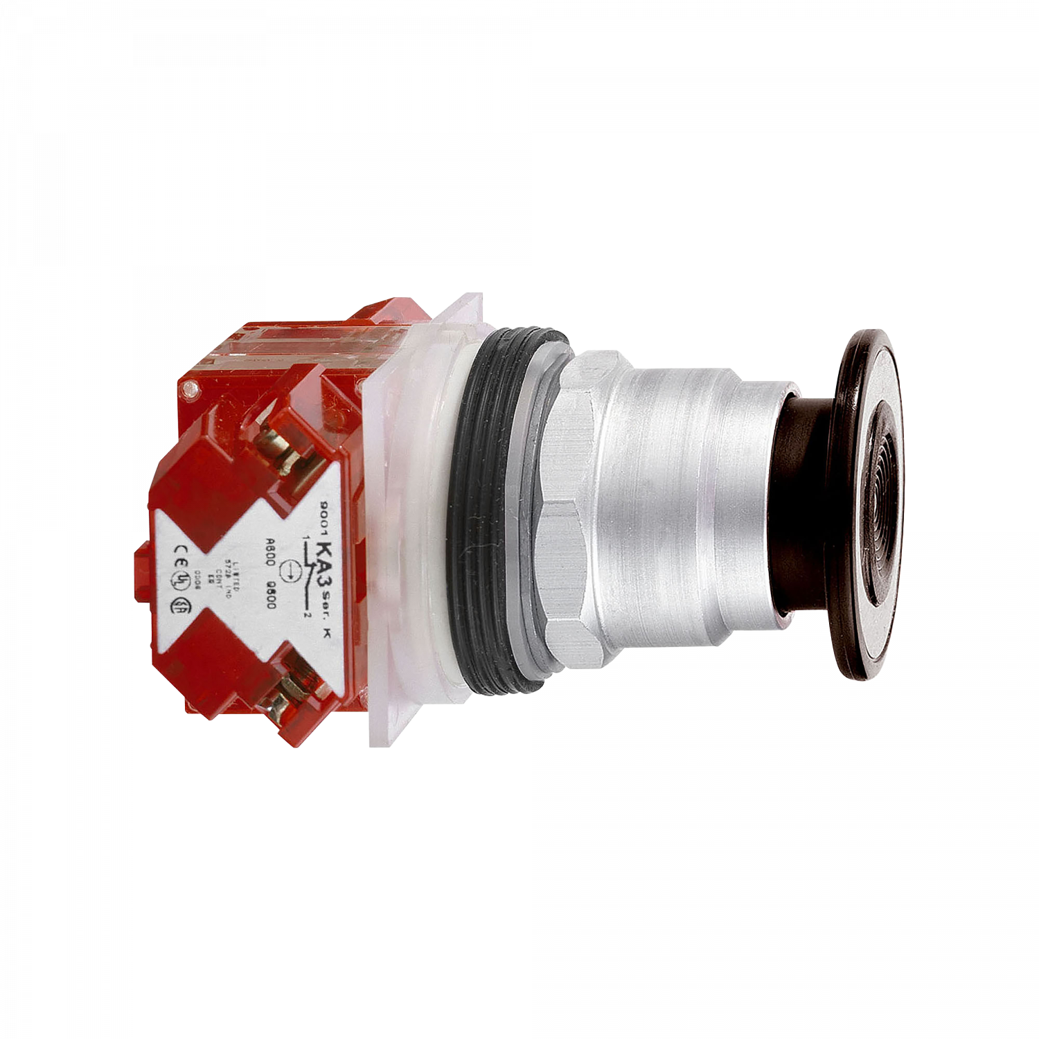 Harmony 9001K - bouton-pous. - Ø30 - noir - coup-de-poing Ø41 - 2 pos.- 1OF