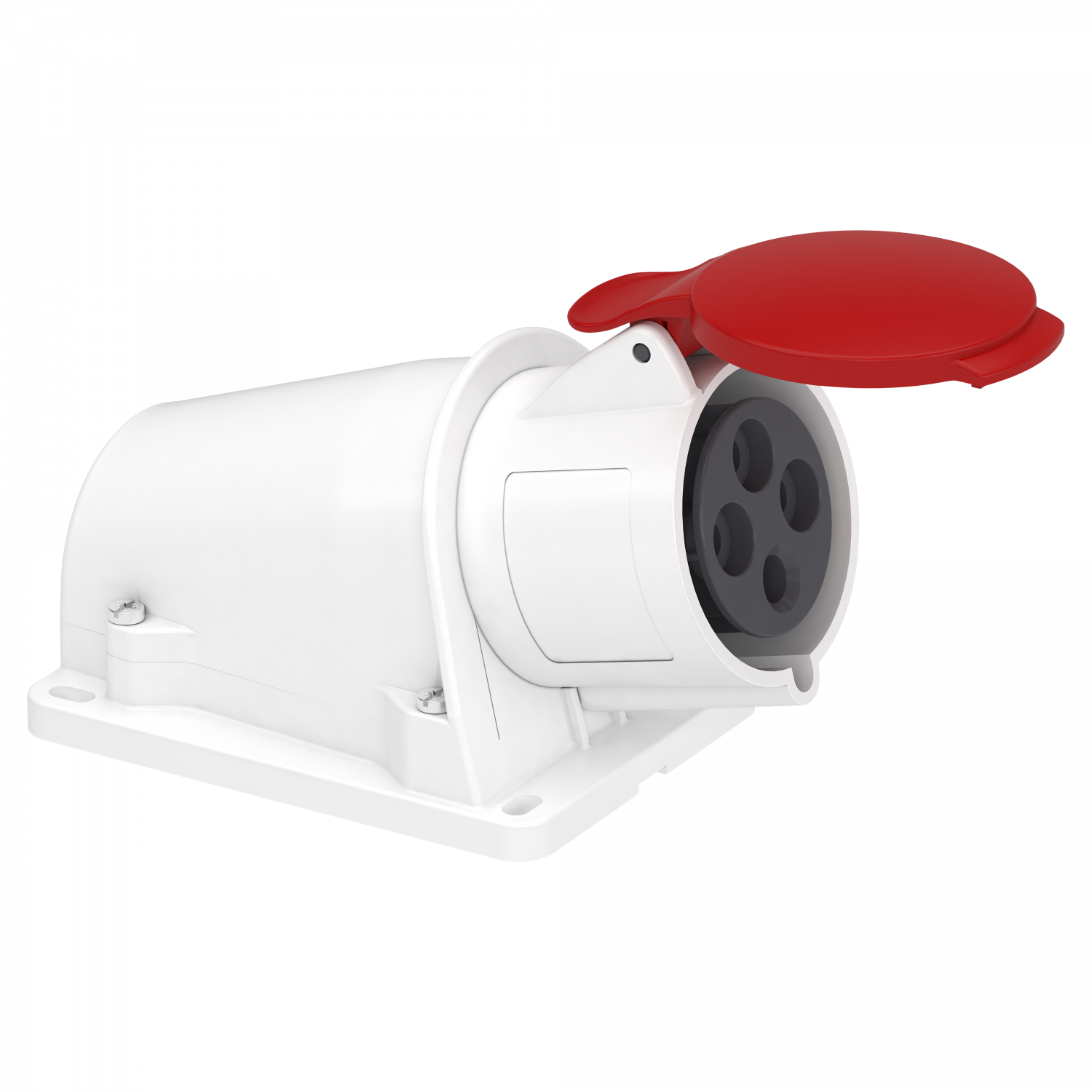 Socle prise BT saille inclinée, connexion vis, IP44, 32 A 3P+T 380-415 V