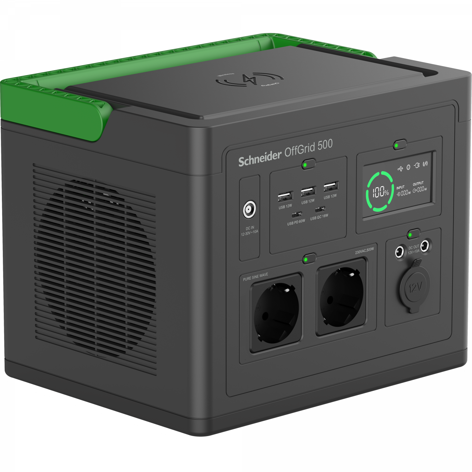 Schneider OffGrid 500, Station Electrique Portable, 230V, 517Wh Lithium-ion, LCD