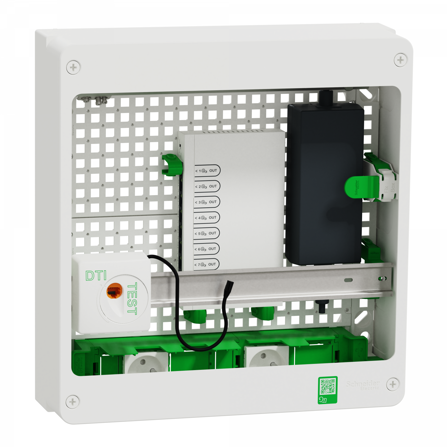 Resi9 Coffret VDI 18M2R - Switch  9ports PoE - 2 prises - grade 3TV 8xRJ45 cat6a