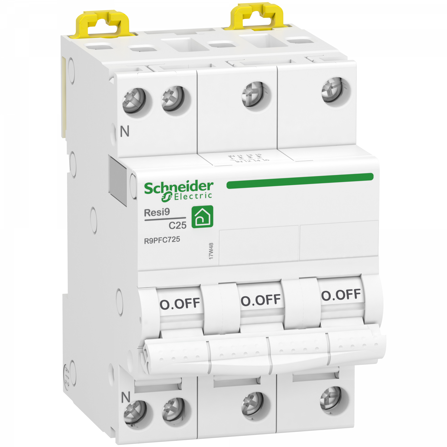 Resi9 - disjoncteur modulaire - 3P+N - 25A - courbe C - peignable
