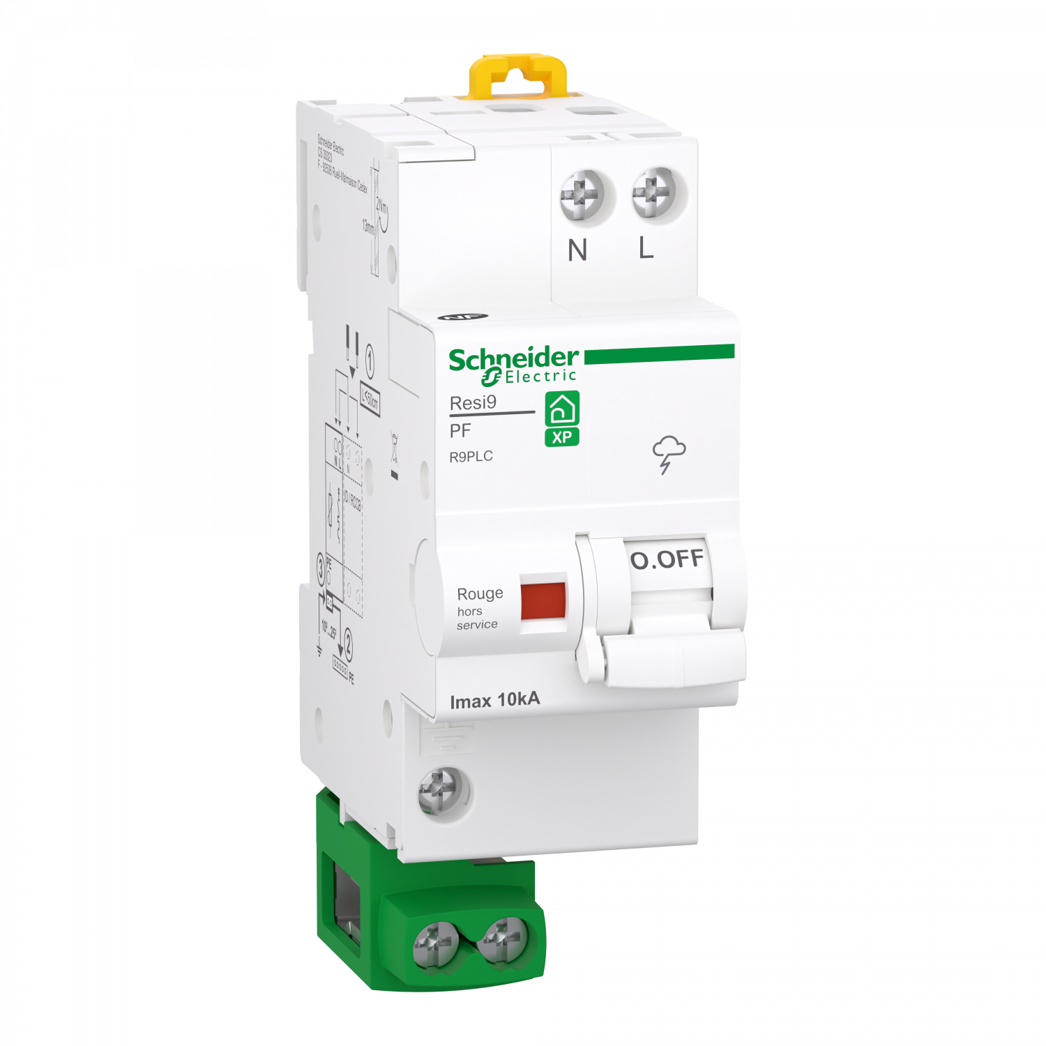 Resi9 - parafoudre combi - 10kA - 1P+N avec accessoires