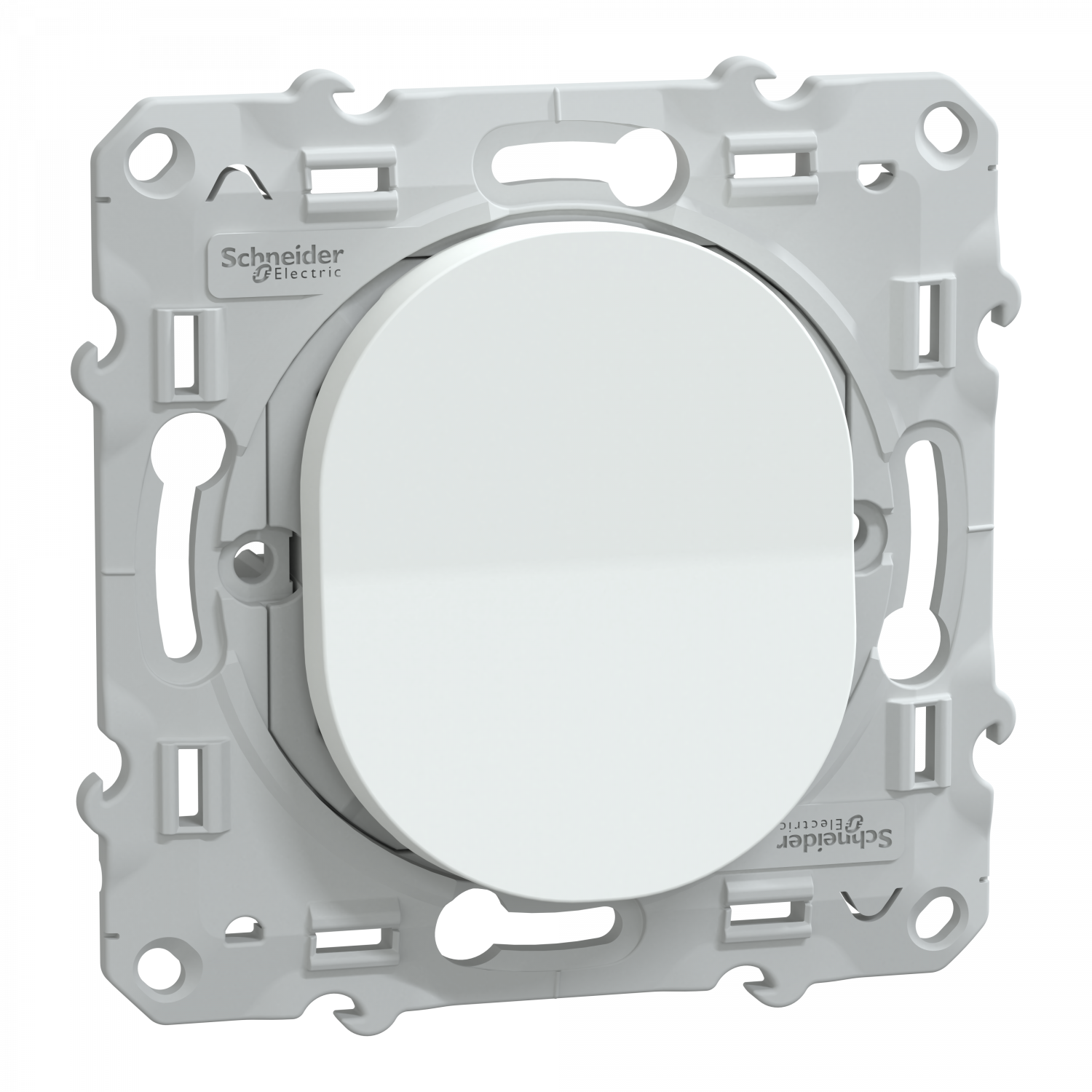 Ovalis - bouton poussoir à fermeture - 10A Blanc