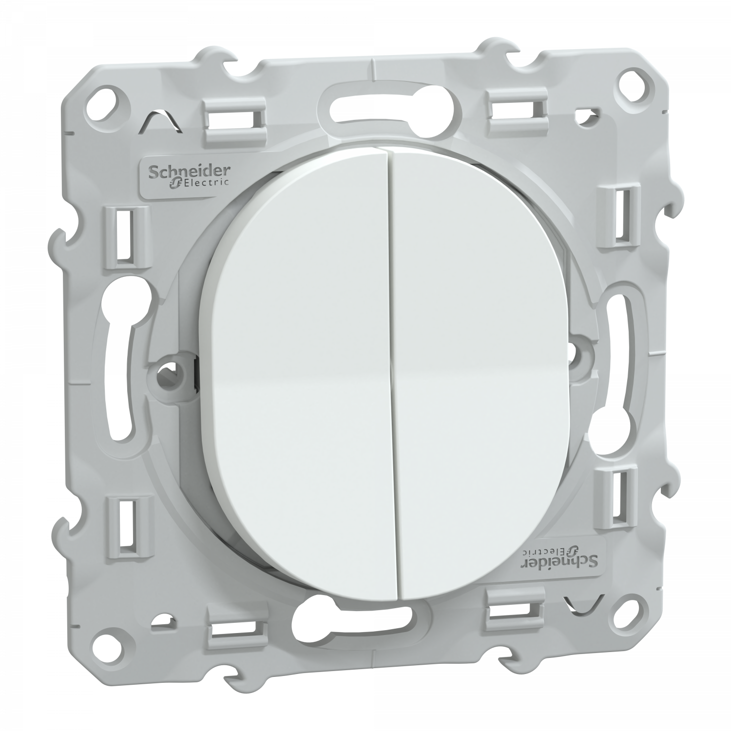 Ovalis - double poussoir fermeture - 10AX - Blanc