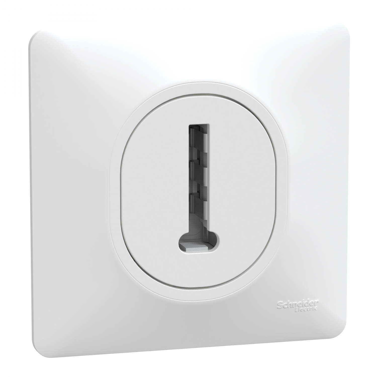 Ovalis - Prise téléphone en T - 8 contacts - avec plaque - Blanc