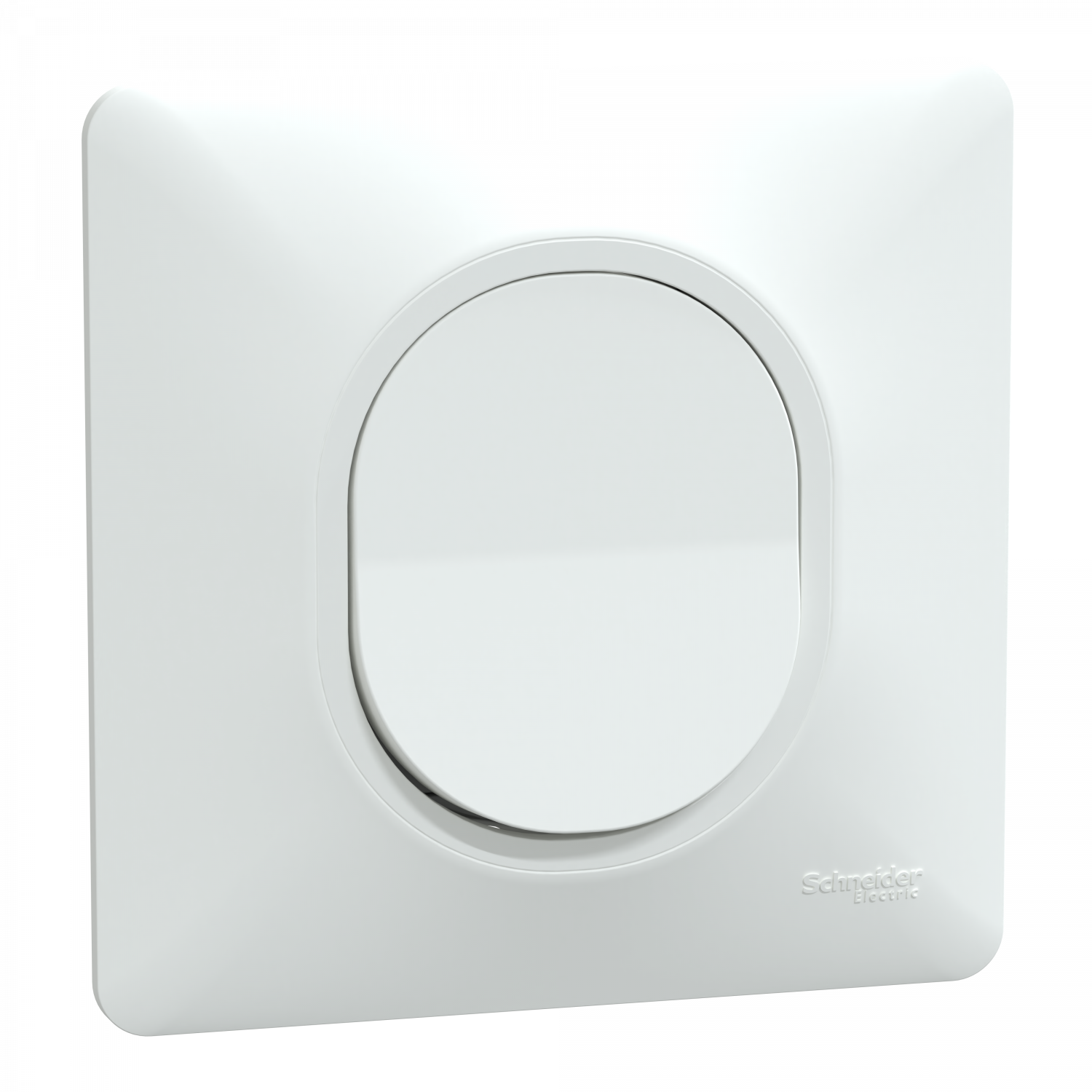 Ovalis - bouton poussoir à fermeture - 10AX - Blanc - griffes montées - plaque