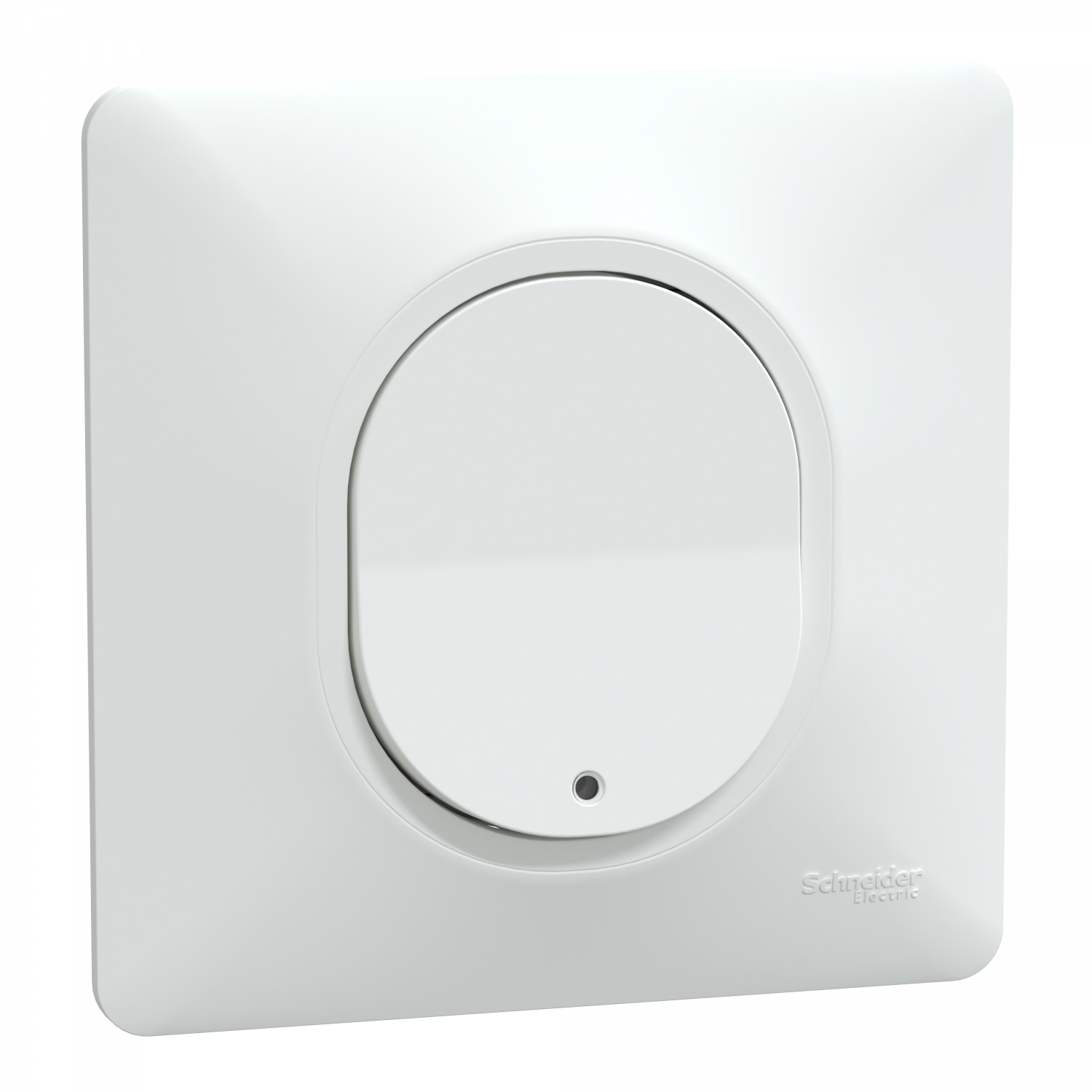 Ovalis - poussoir ferm lumineux - 10AX - LED bleu 250V - Blanc - griffe - plaque