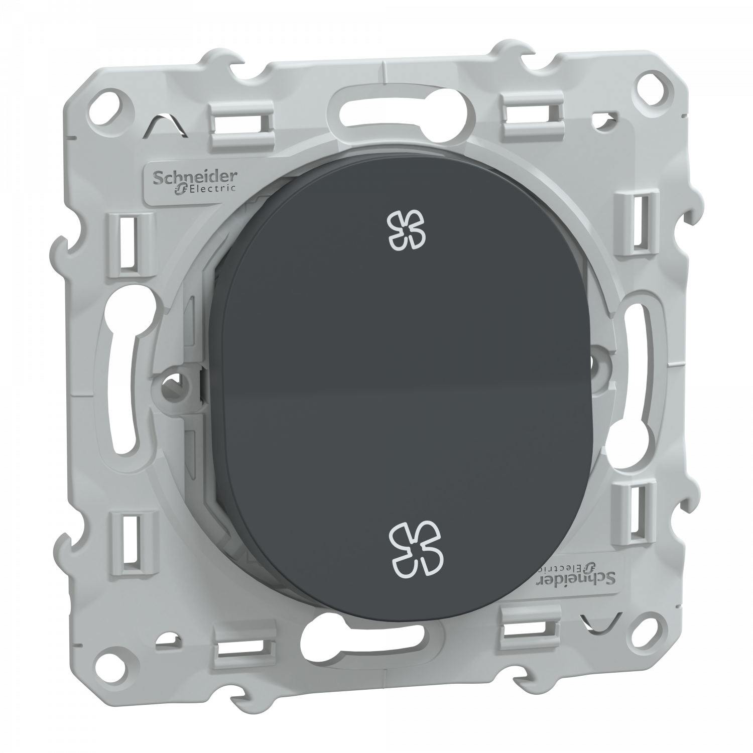 Ovalis - poussoir VMC - sans arrêt - Anthracite