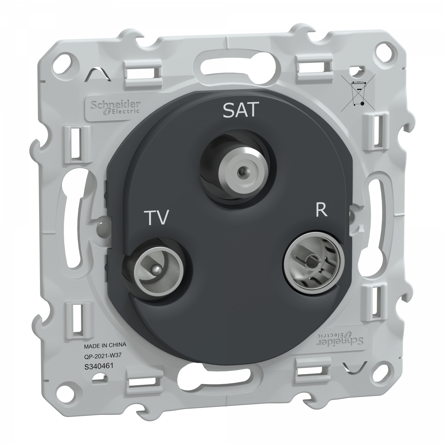 Ovalis - prise TV-R-SAT - Anthracite