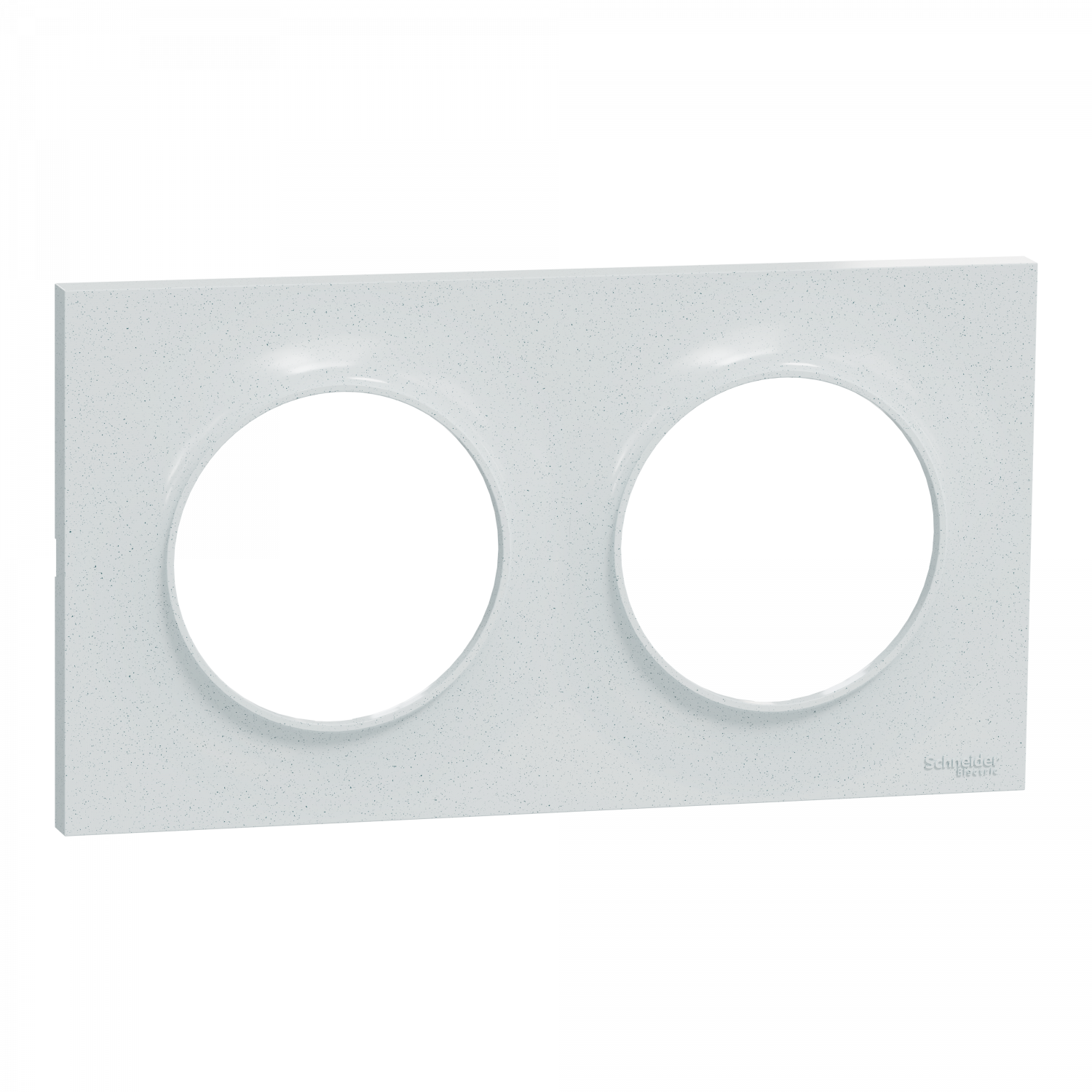 Odace Styl - plaque 2 postes horizontaux ou verticaux entraxe 71mm blanc recyclé