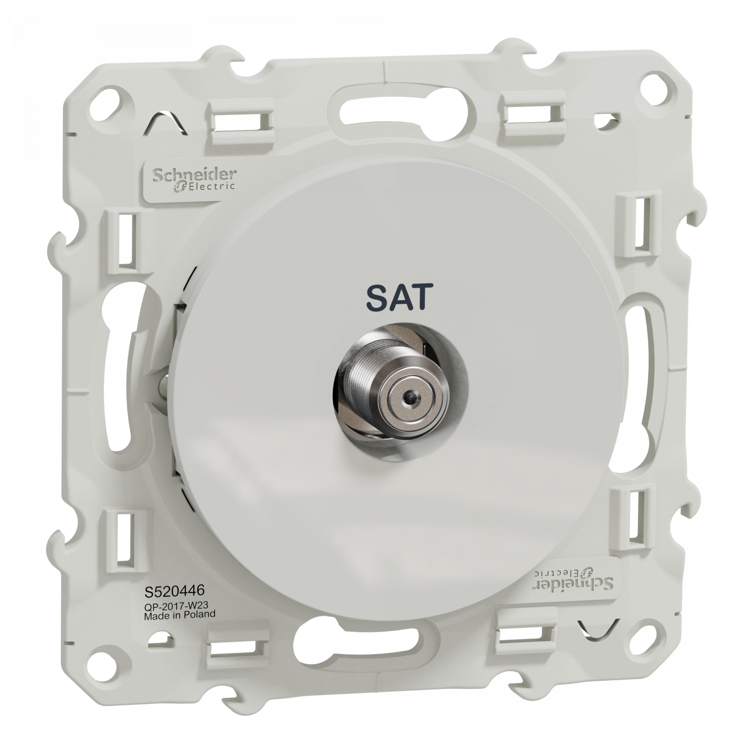 Odace - prise satellite - blanc - type F à visser