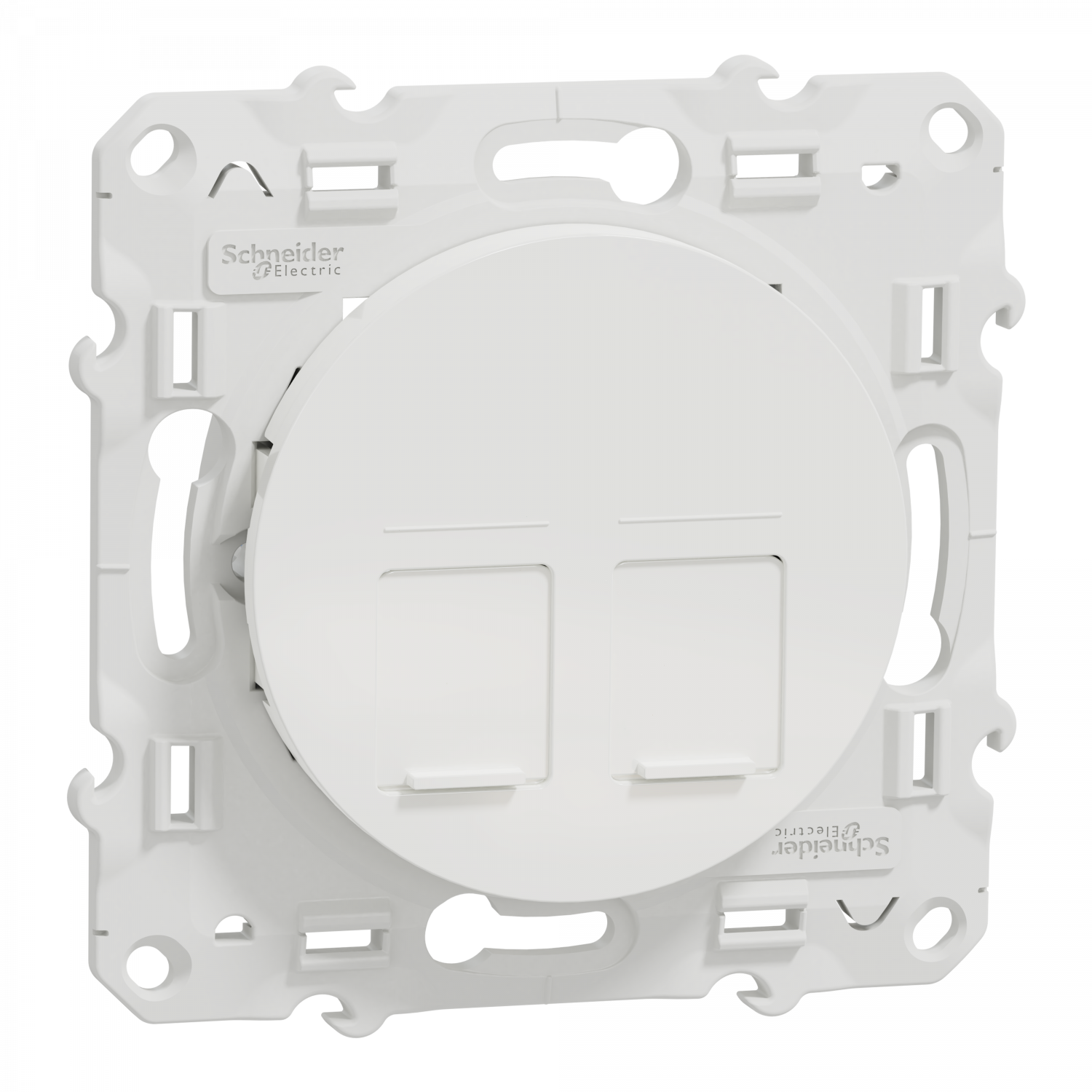 Odace - prise double RJ45 cat.6 UTP - grade 1 à 2 (tél. + inf.) - à vis - blanc