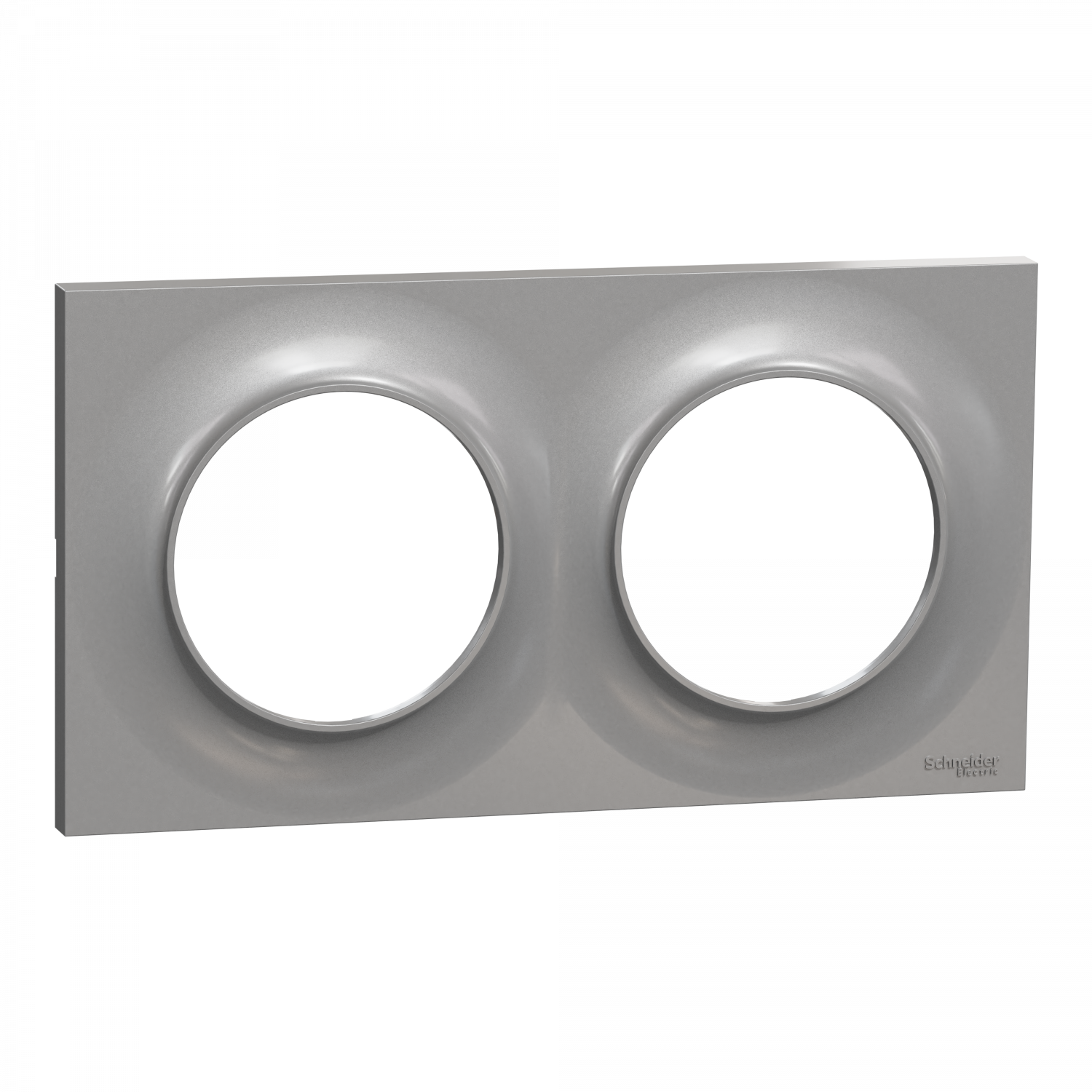 Odace Styl -  plaque 2 postes horizontaux ou verticaux entraxe 71mm aluminium