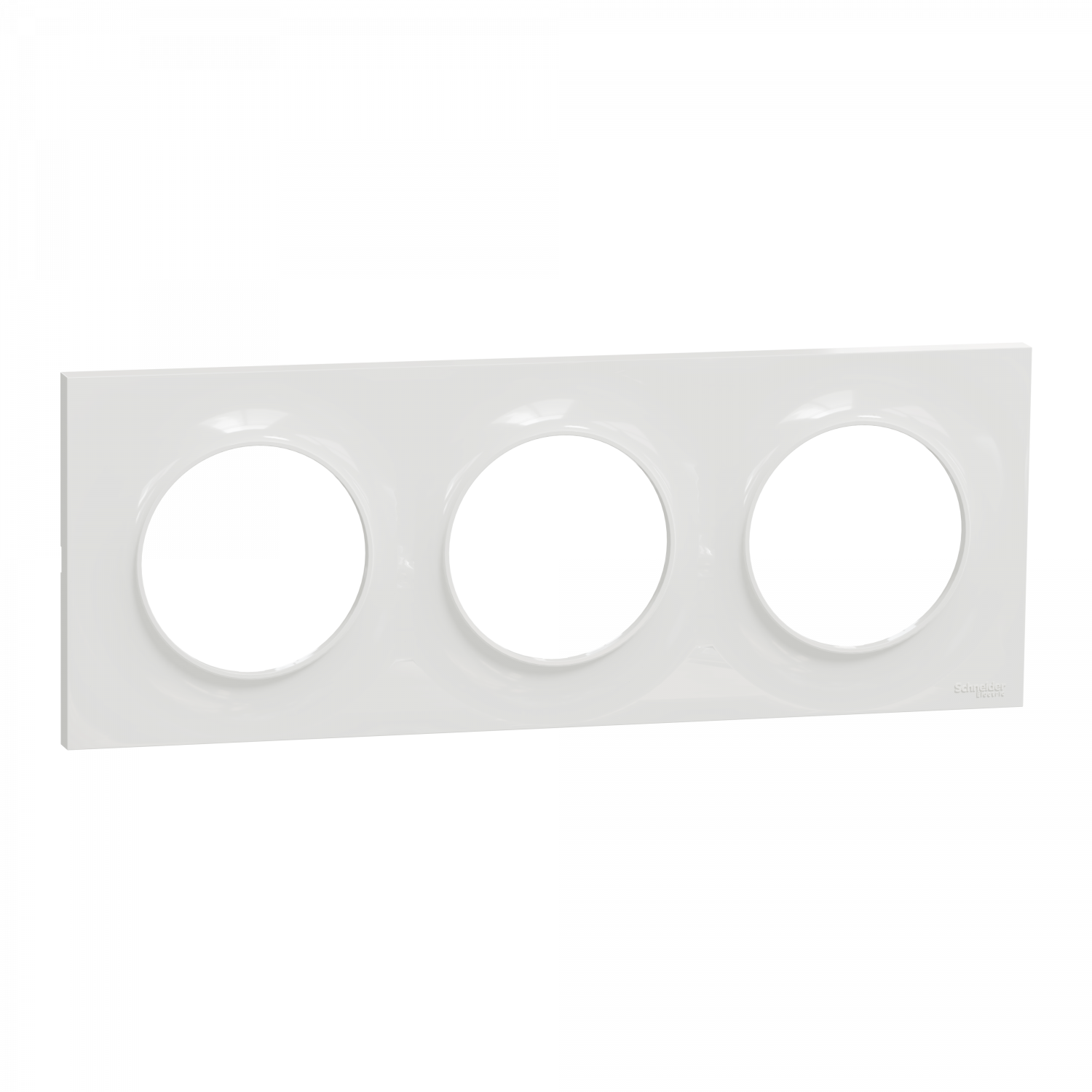 Odace Styl - plaque 3 postes horizontaux ou verticaux entraxe 71mm blanc