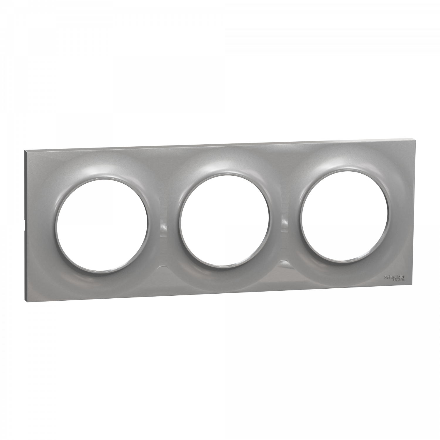 Odace Styl -  plaque 3 postes horizontaux ou verticaux entraxe 71mm aluminium