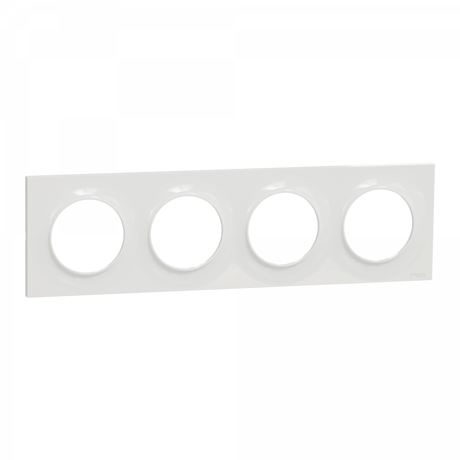 Odace Styl - plaque 4 postes horizontaux ou verticaux entraxe 71mm blanc