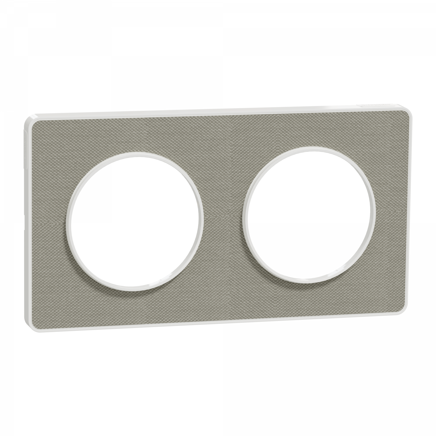 Odace Touch - plaque 2 postes horiz/ver 71mm Kvadrat perle avec liseré blanc