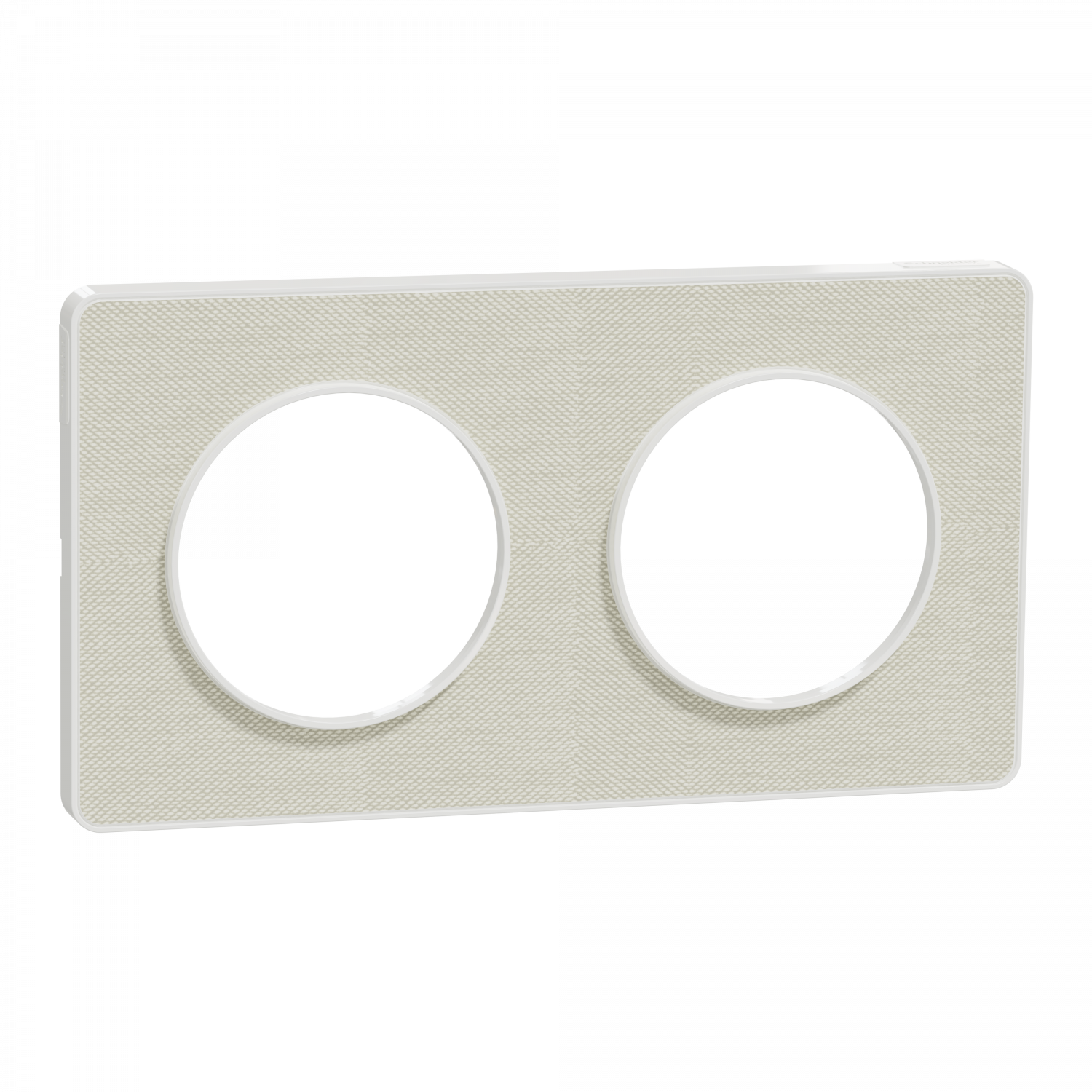 Odace Touch - plaque 2 postes horiz/ver 71mm Kvadrat craie avec liseré blanc