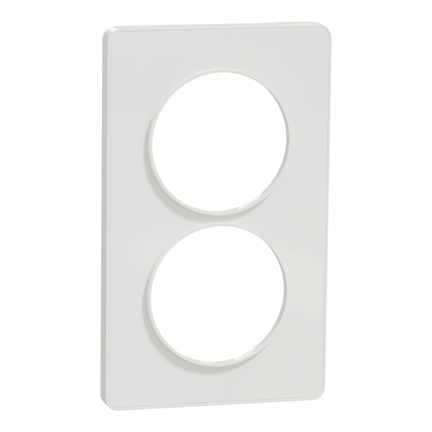 Odace Touch -  plaque 2 postes verticaux entraxe 57mm blanc