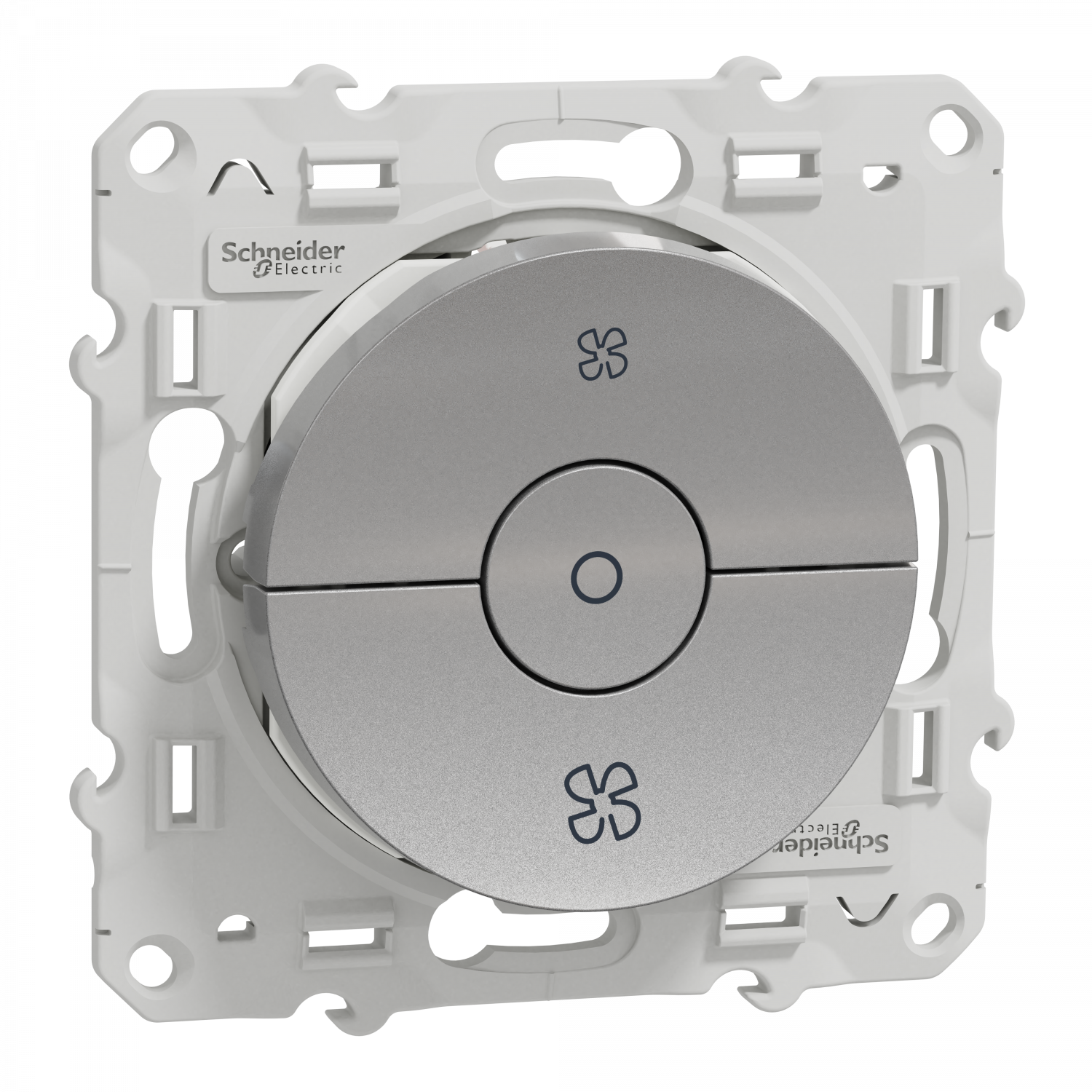 Odace - interrupteur VMC - aluminium - avec position arrêt