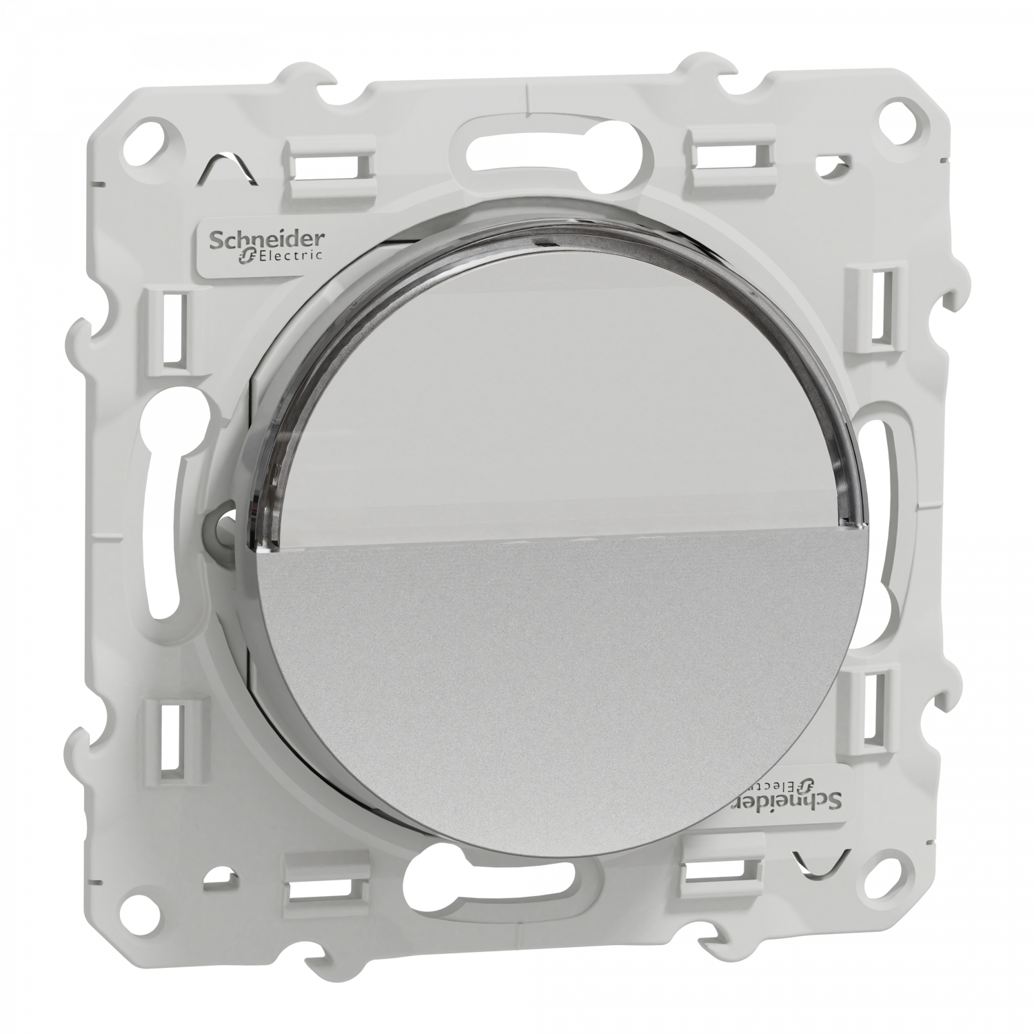 Odace - poussoir avec porte-étiquette - aluminium