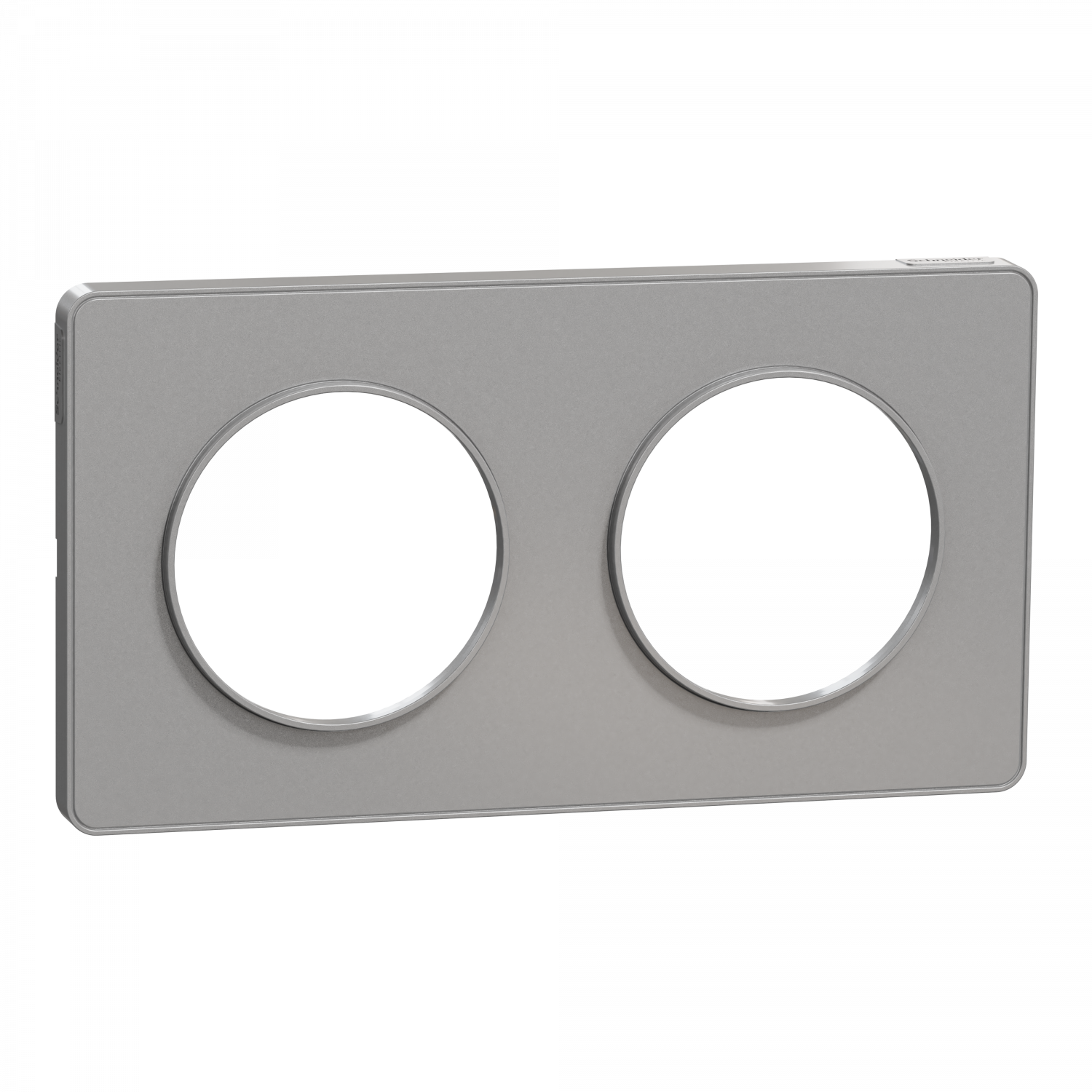 Odace Touch -  plaque 2 postes horizontaux ou verticaux 71mm aluminium