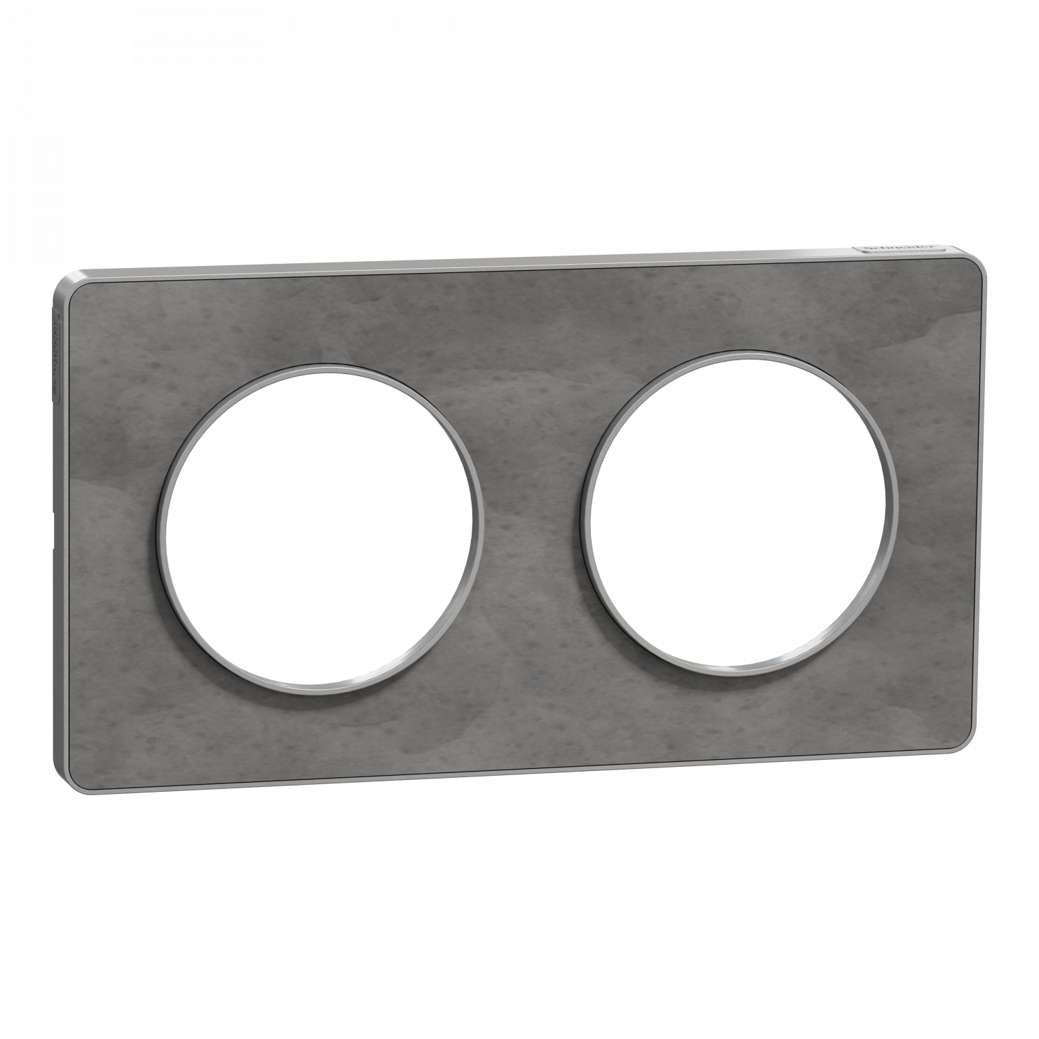 Odace Touch - plaque 2 postes horiz/ver 71mm ardoise avec liseré aluminium