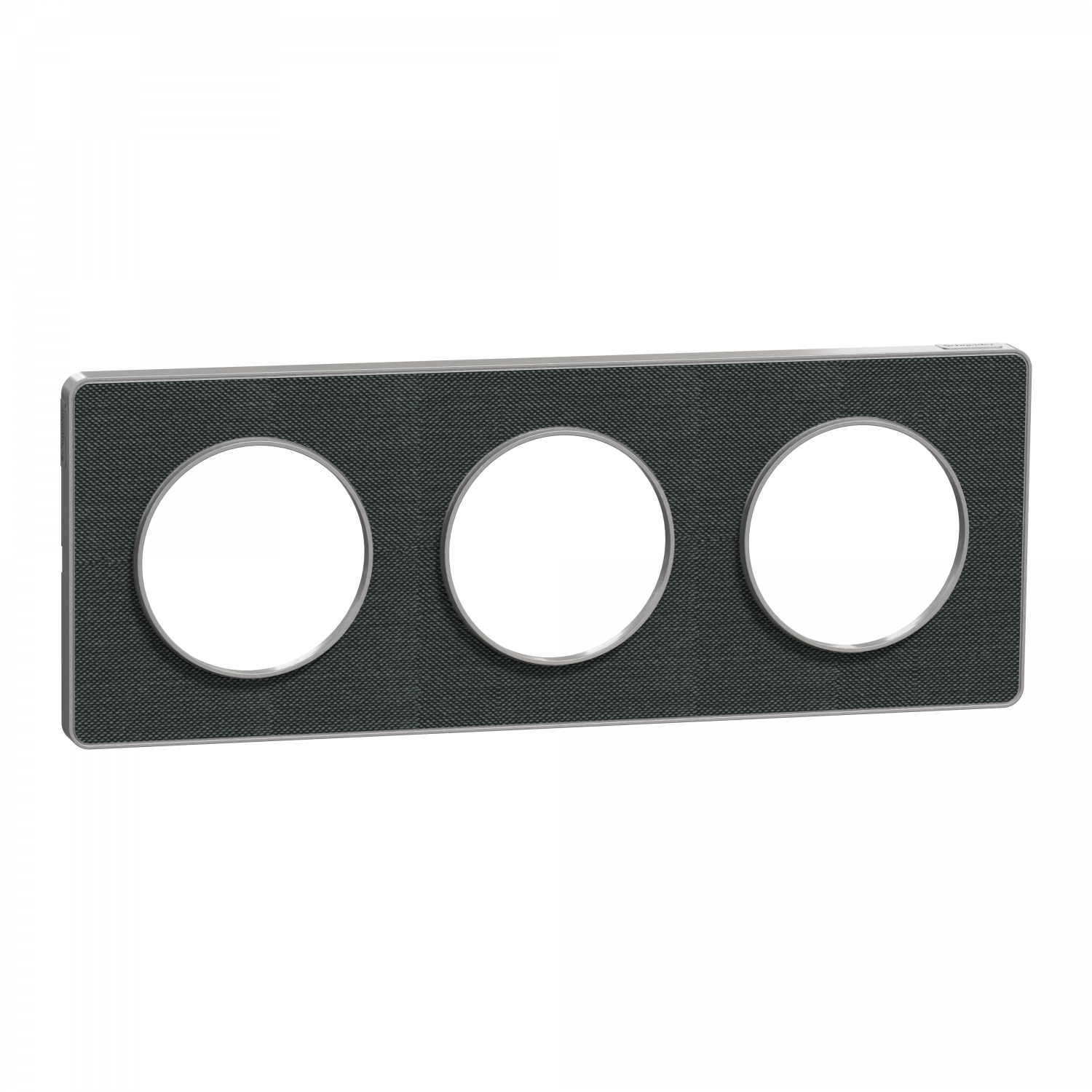 Odace Touch - plaque 3 postes horiz/ver 71mm Kvadrat ombre avec liseré aluminium