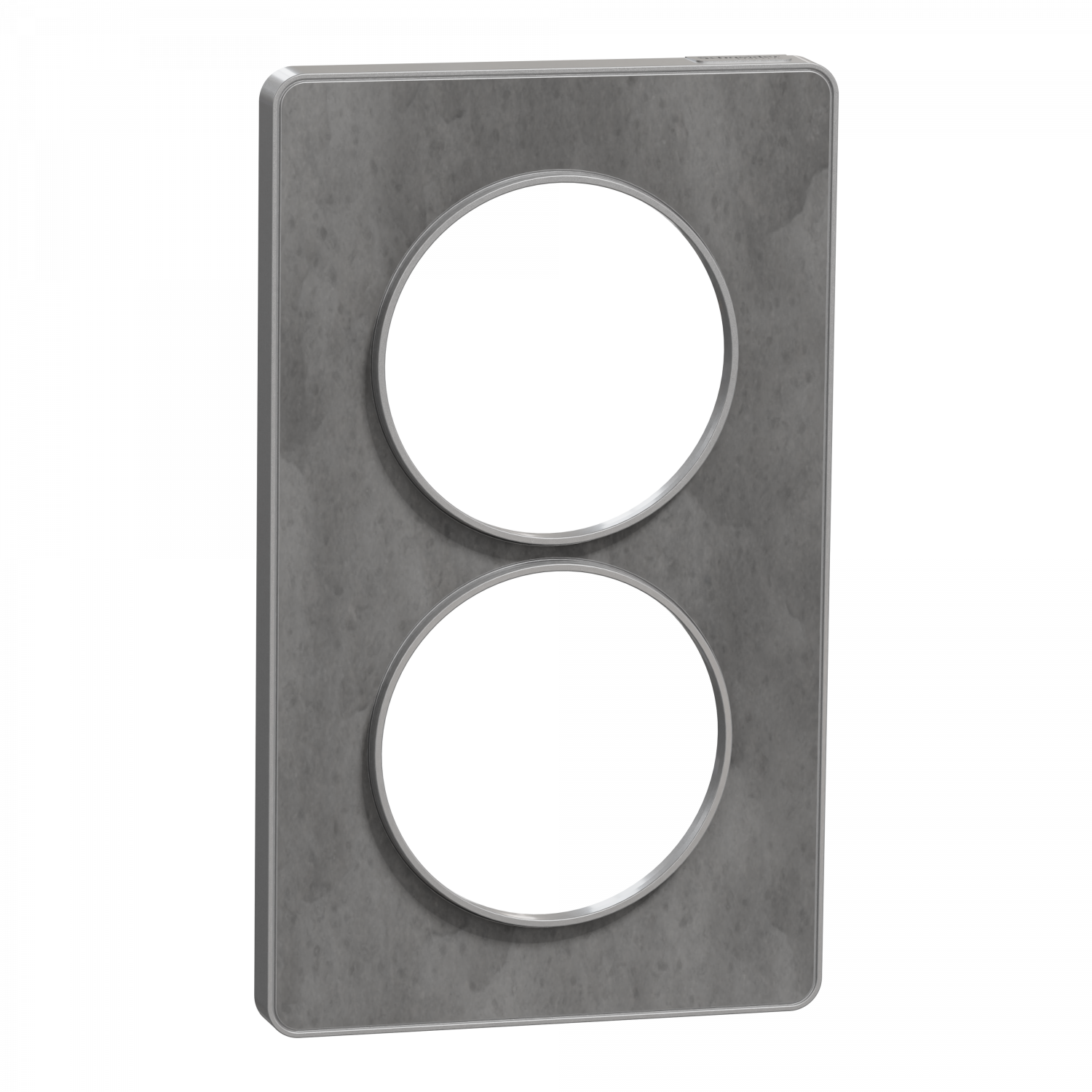 Odace Touch - plaque 2 postes verticaux 57mm ardoise avec liseré aluminium