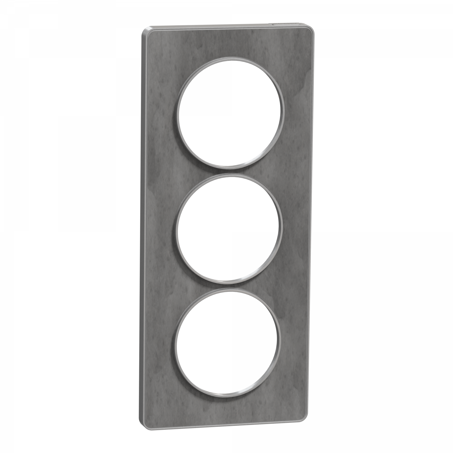 Odace Touch - plaque 3 postes verticaux 57mm ardoise avec liseré aluminium