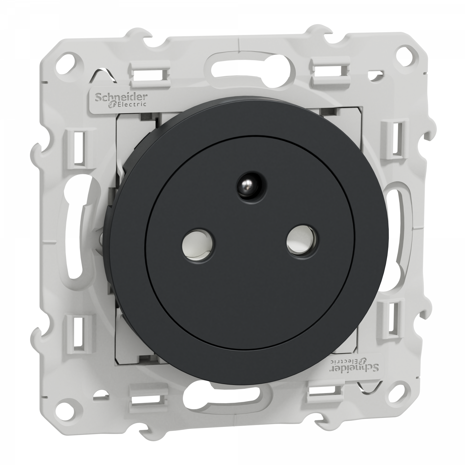 Odace - prise de courant 2P+T affleurante - anthracite - connexion rapide