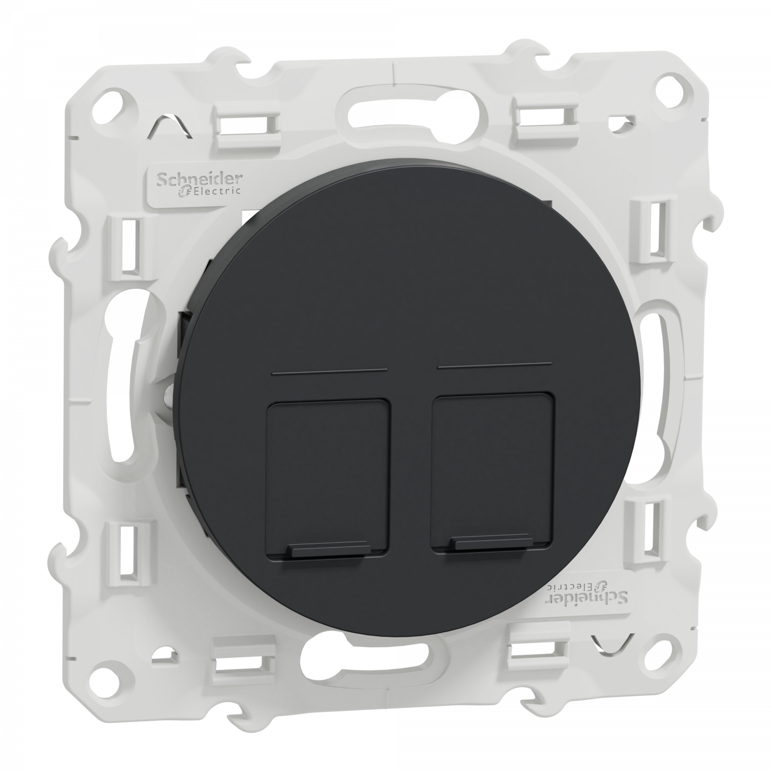 Odace - prise double RJ45 cat.6 UTP - grade 1 à 2 (tél. + inf.) - à vis - anth