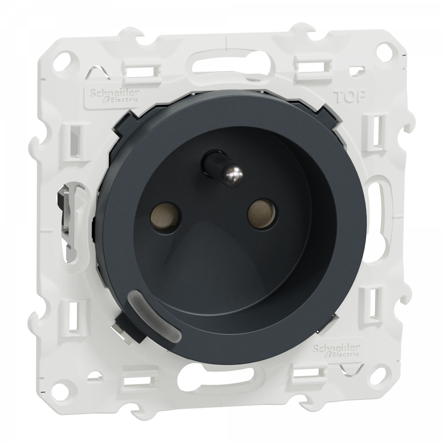 Wiser Odace - Prise 2P+T connectée - 16A  - zigbee - Anthracite