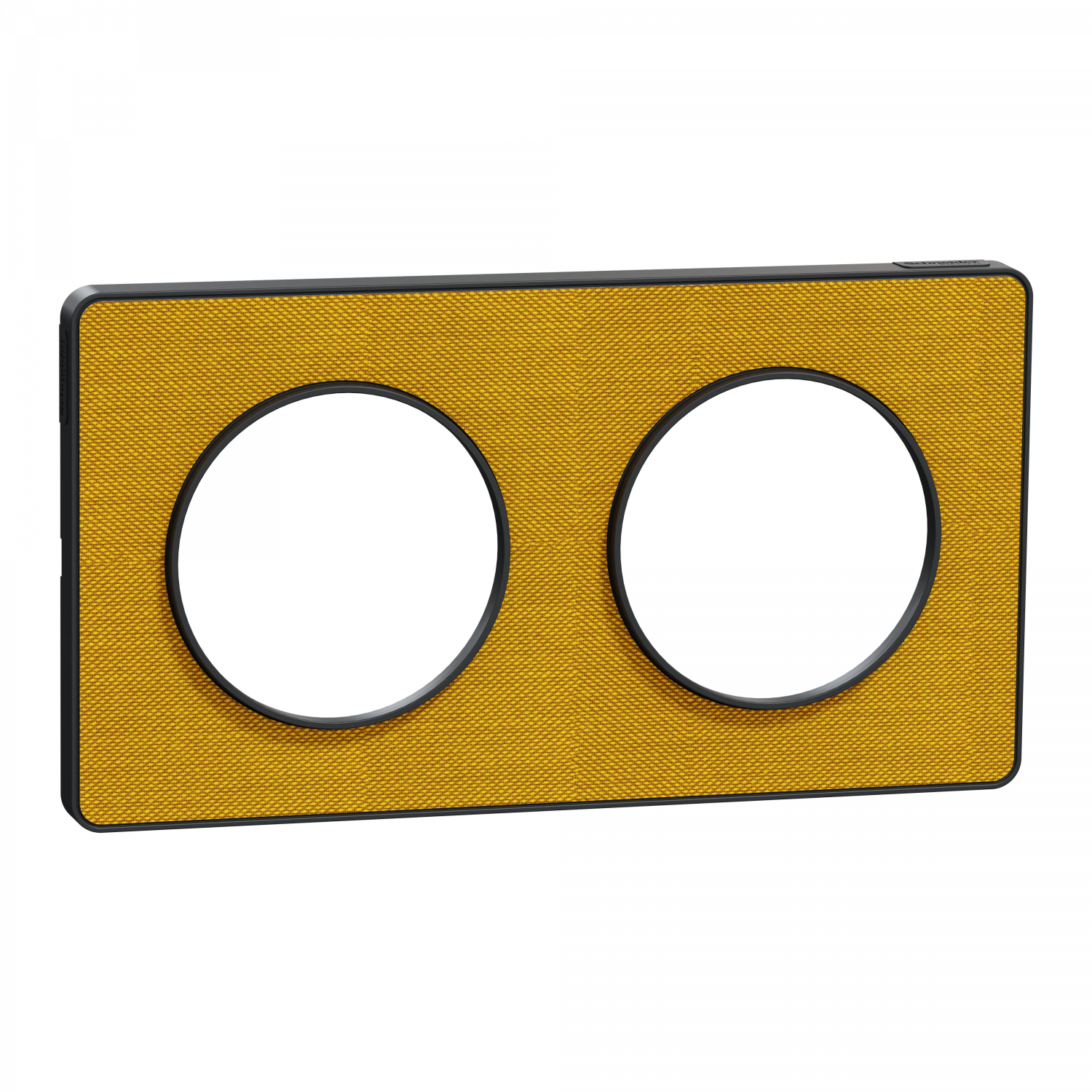 Odace Touch - plaque 2 postes horiz/ver 71mm Kvadrat ocre avec liseré anthracite