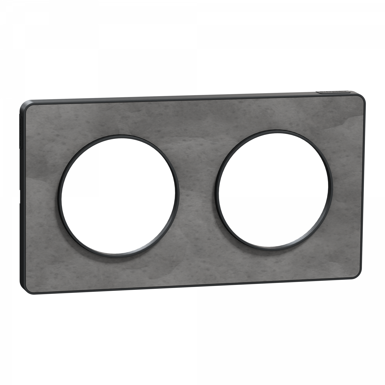 Odace Touch - plaque 2 postes horiz/ver 71mm ardoise avec liseré anthracite