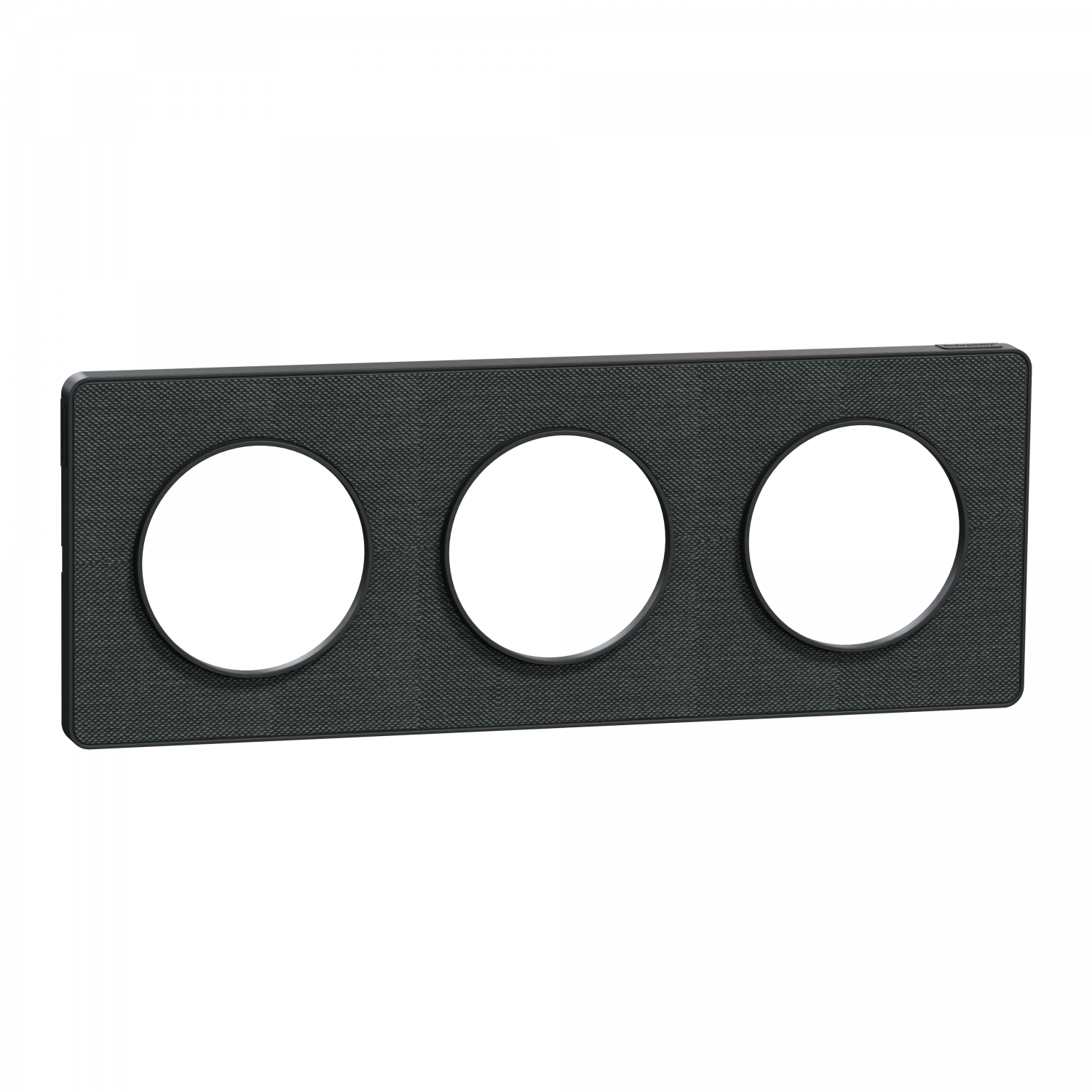 Odace Touch - plaque 3 postes hor/ver 71mm Kvadrat ombre avec liseré anthracite